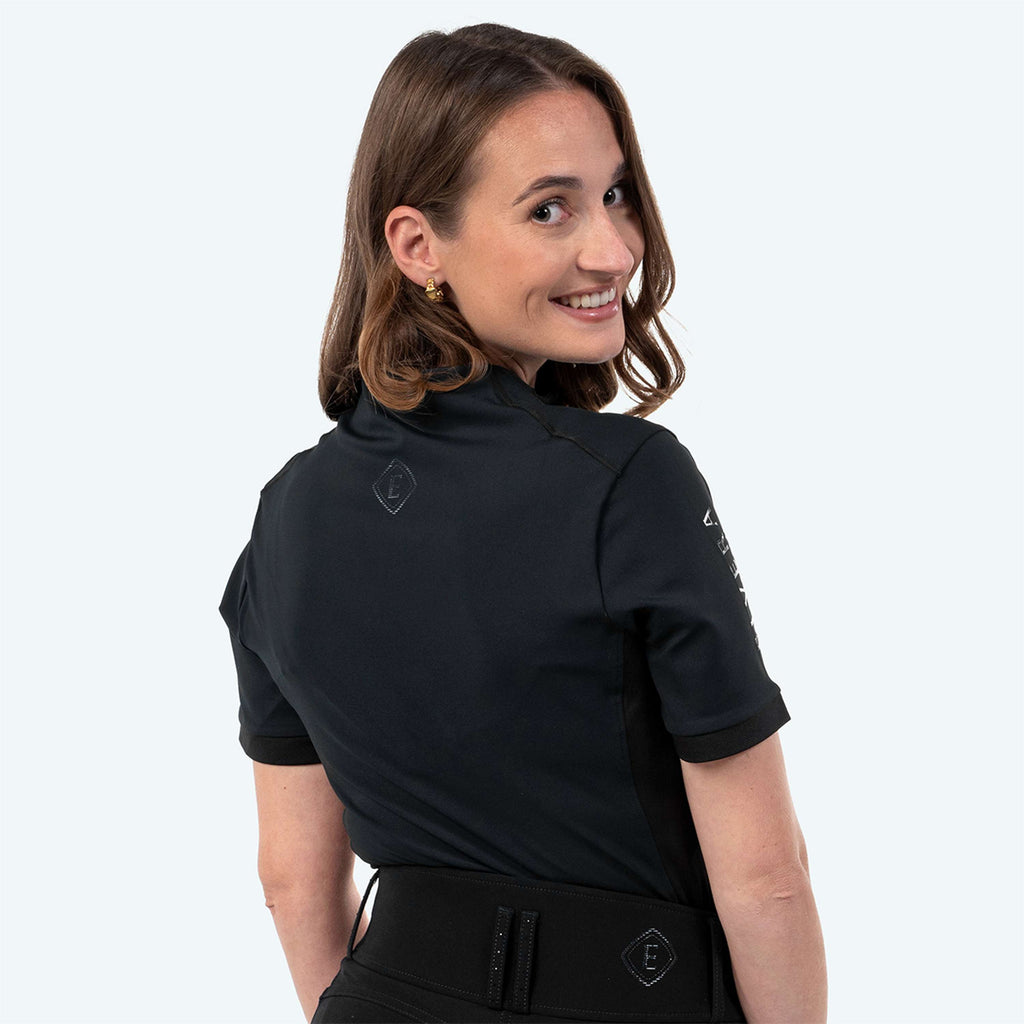 Elvera Equestrian Camiseta de entrenamiento EEVexa Manga Corta Negro