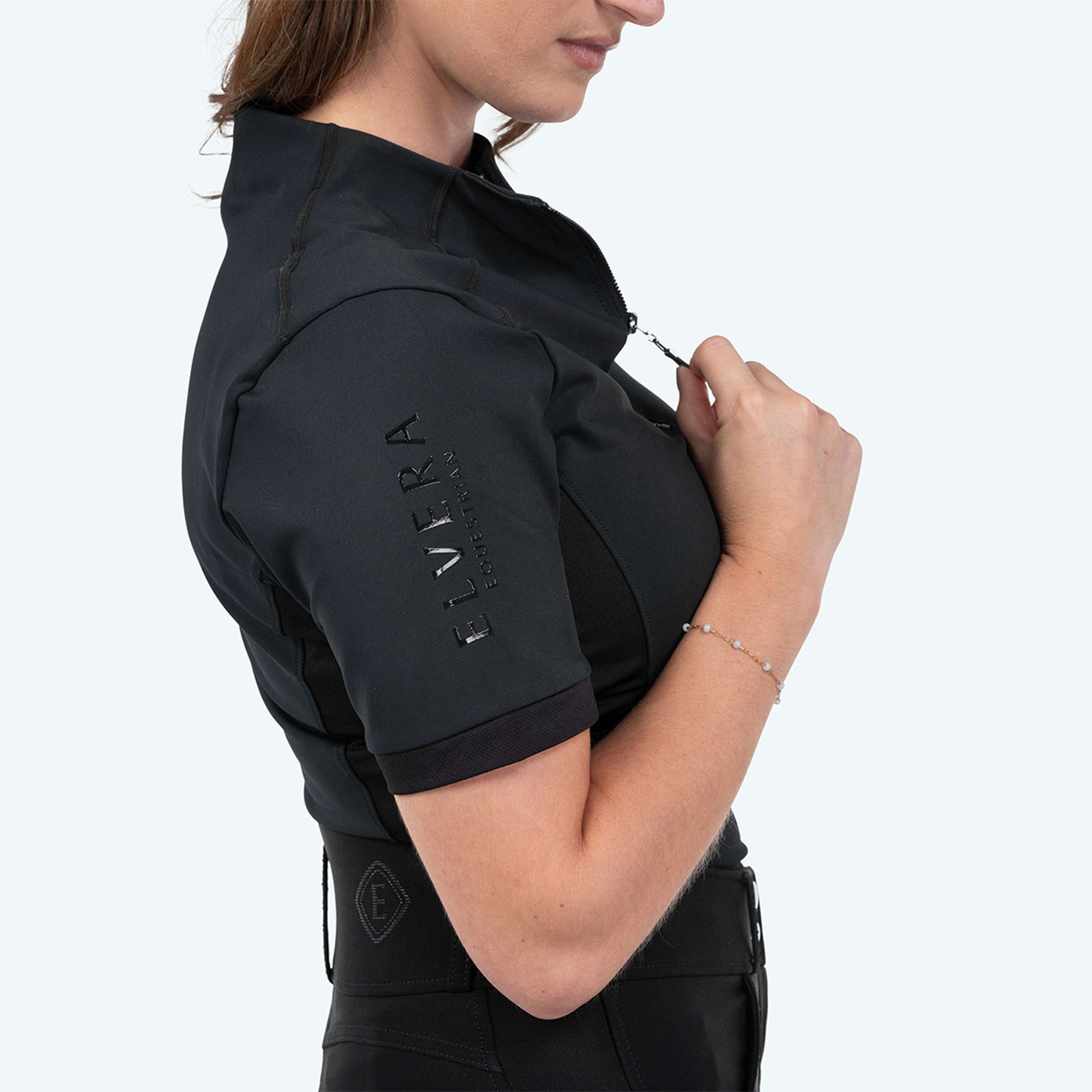 Elvera Equestrian Camiseta de entrenamiento EEVexa Manga Corta Negro