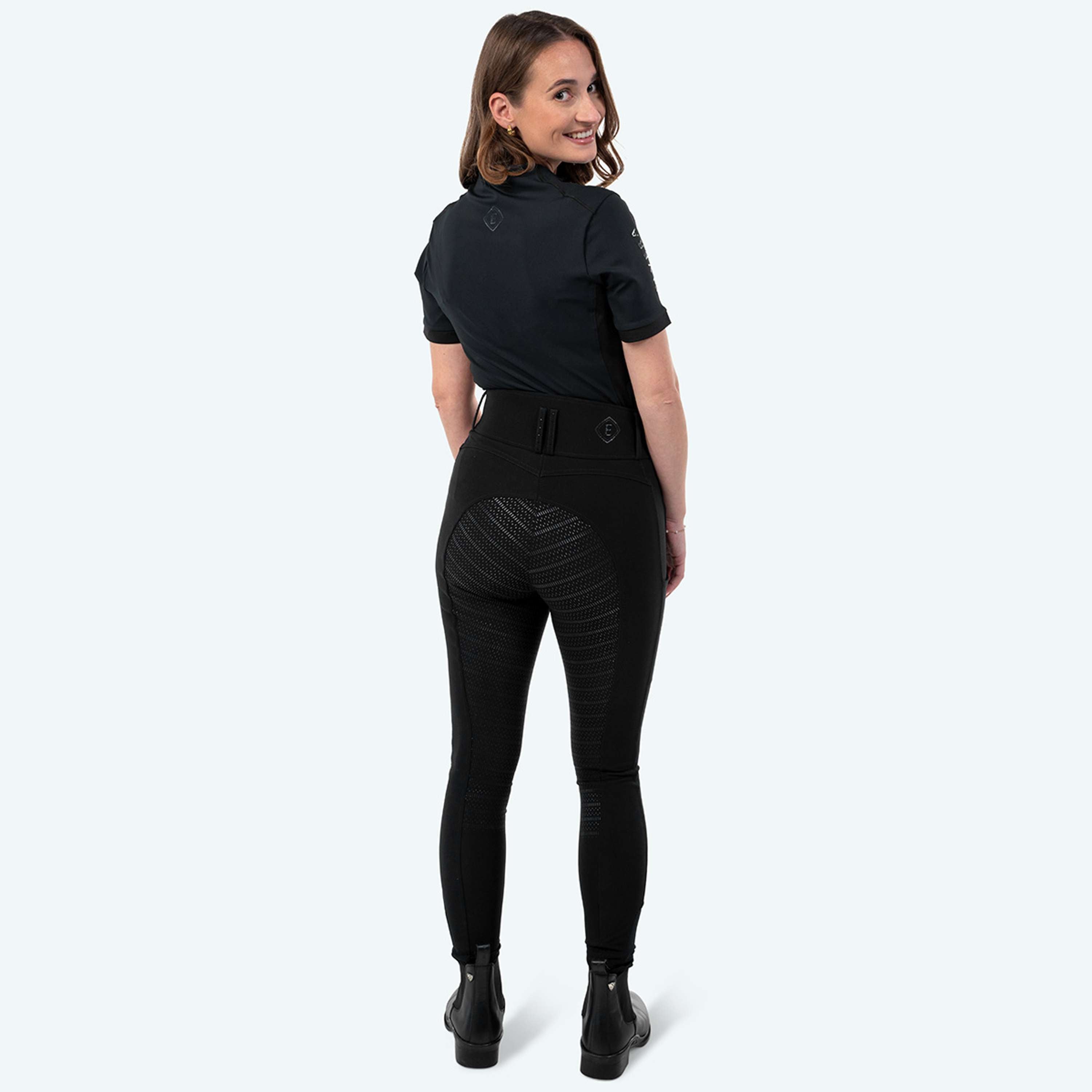 Elvera Equestrian Camiseta de entrenamiento EEVexa Manga Corta Negro