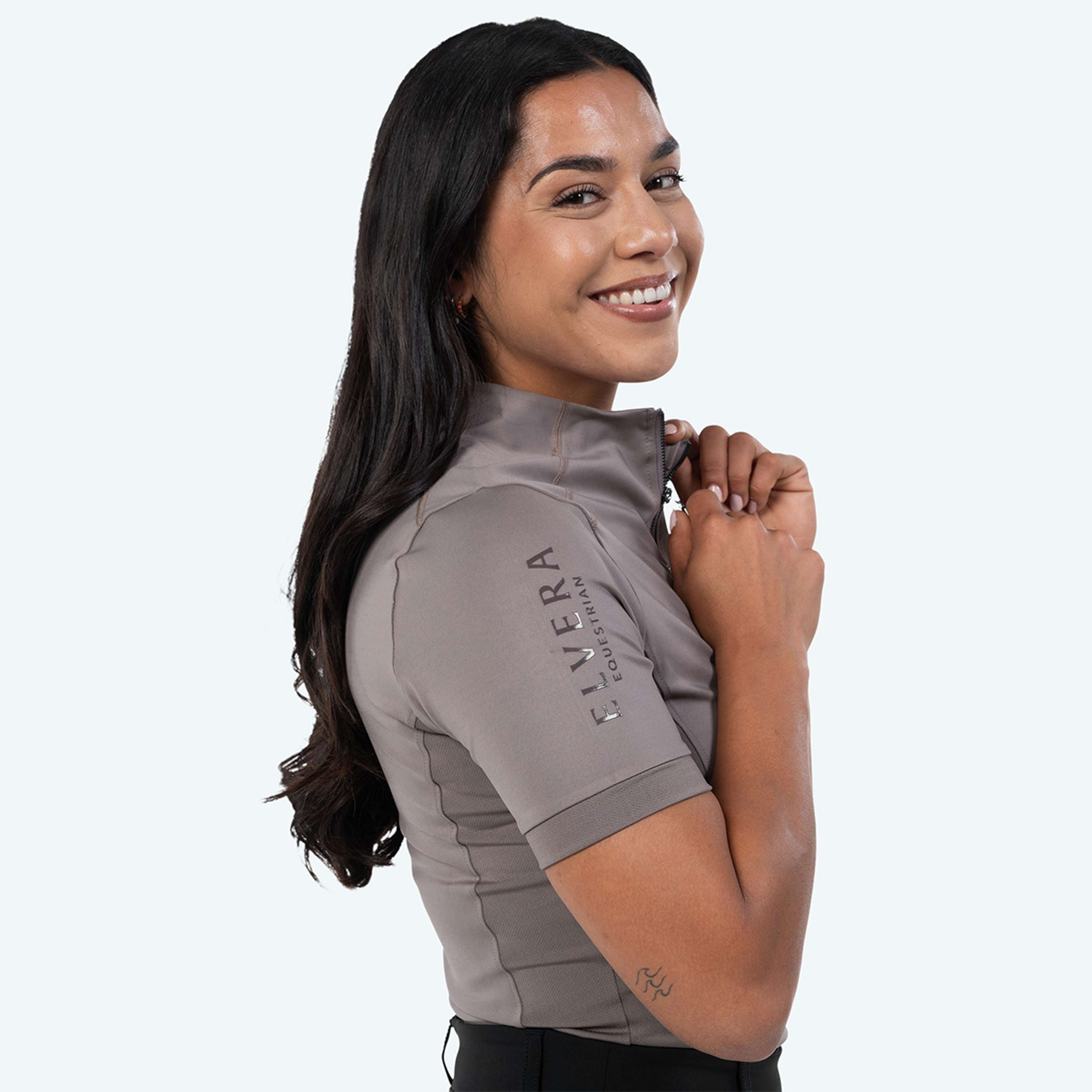 Elvera Equestrian Camiseta de entrenamiento EEVexa Manga Corta Walnuss