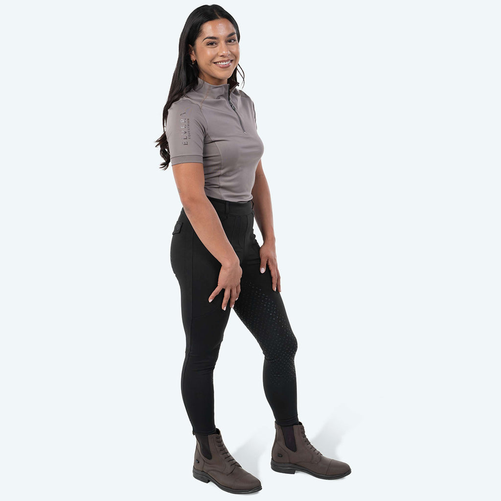 Elvera Equestrian Camiseta de entrenamiento EEVexa Manga Corta Walnuss