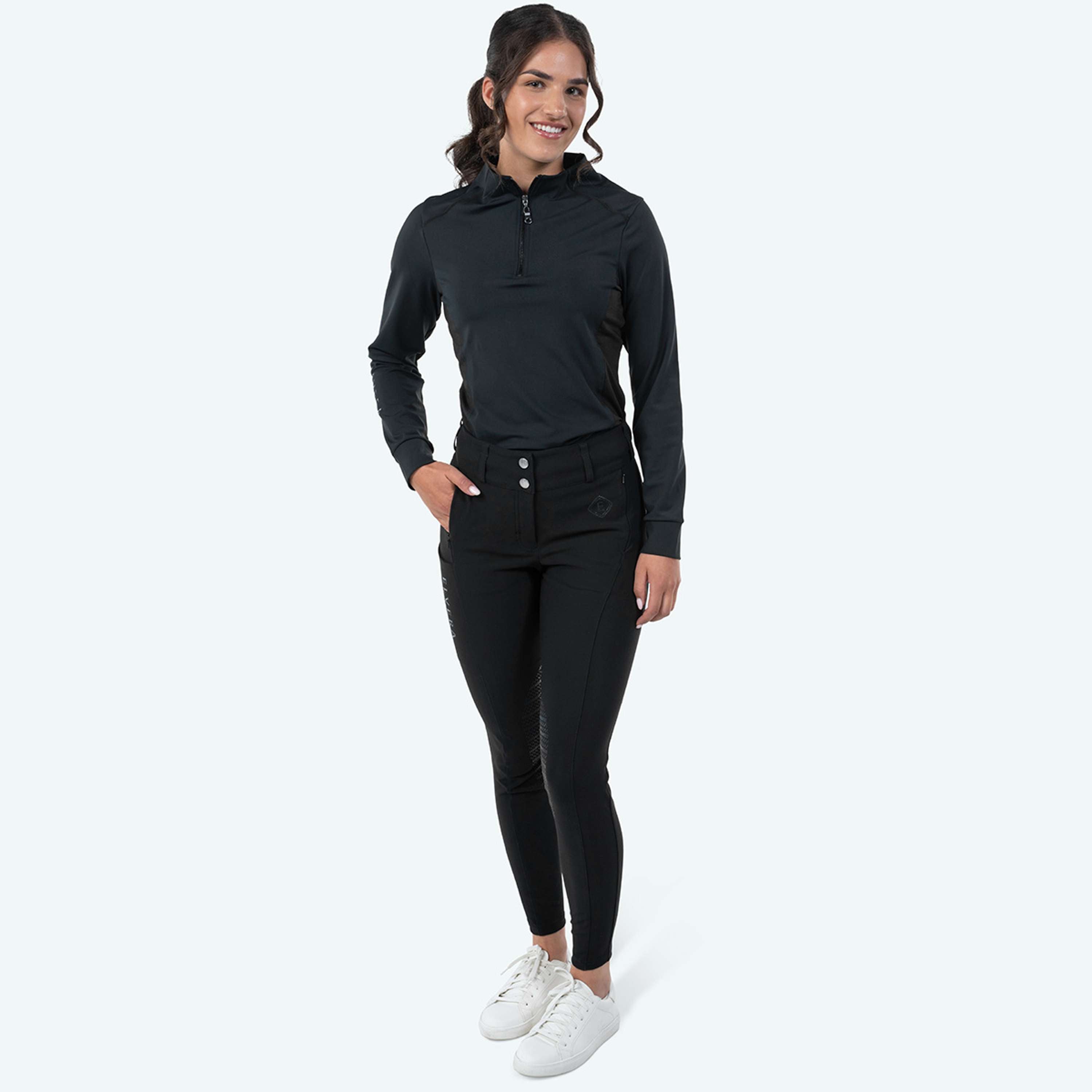 Elvera Equestrian Camiseta de entrenamiento EEMexa Manga Larga Negro