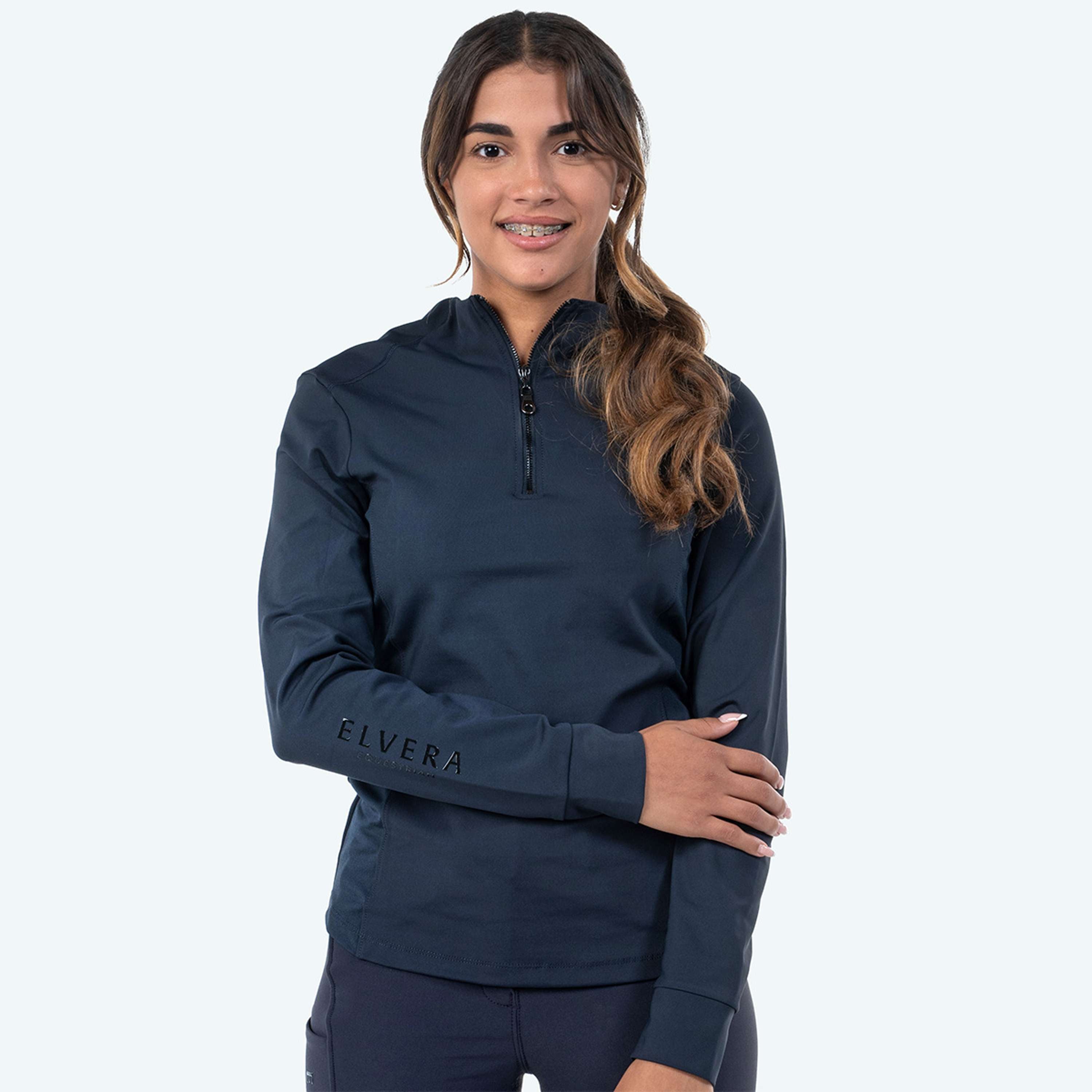 Elvera Equestrian Camiseta de entrenamiento EEMexa Manga Larga Navy