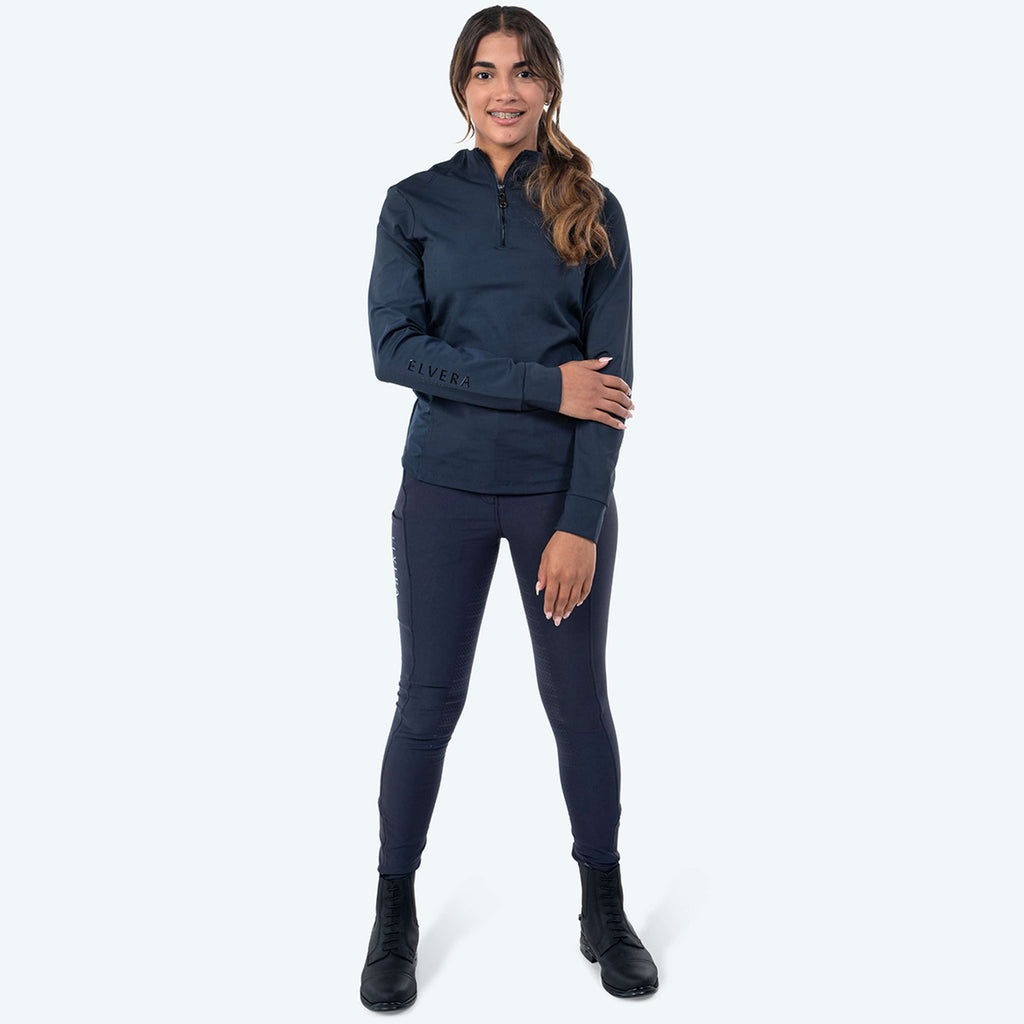 Elvera Equestrian Camiseta de entrenamiento EEMexa Manga Larga Navy