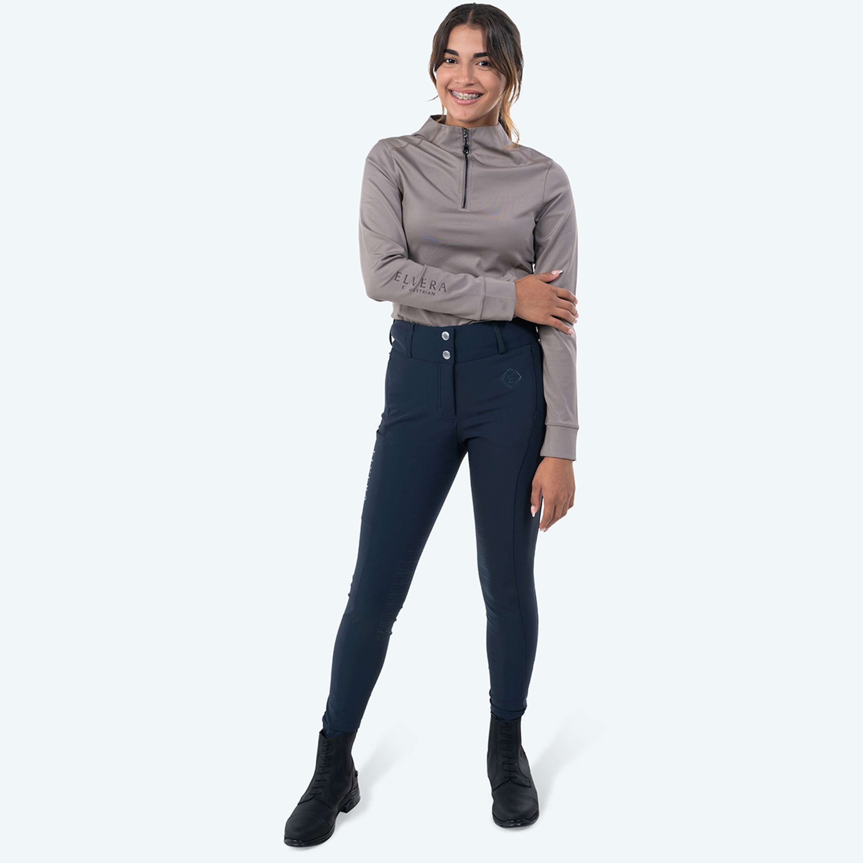 Elvera Equestrian Camiseta de entrenamiento EEMexa Manga Larga Walnuss