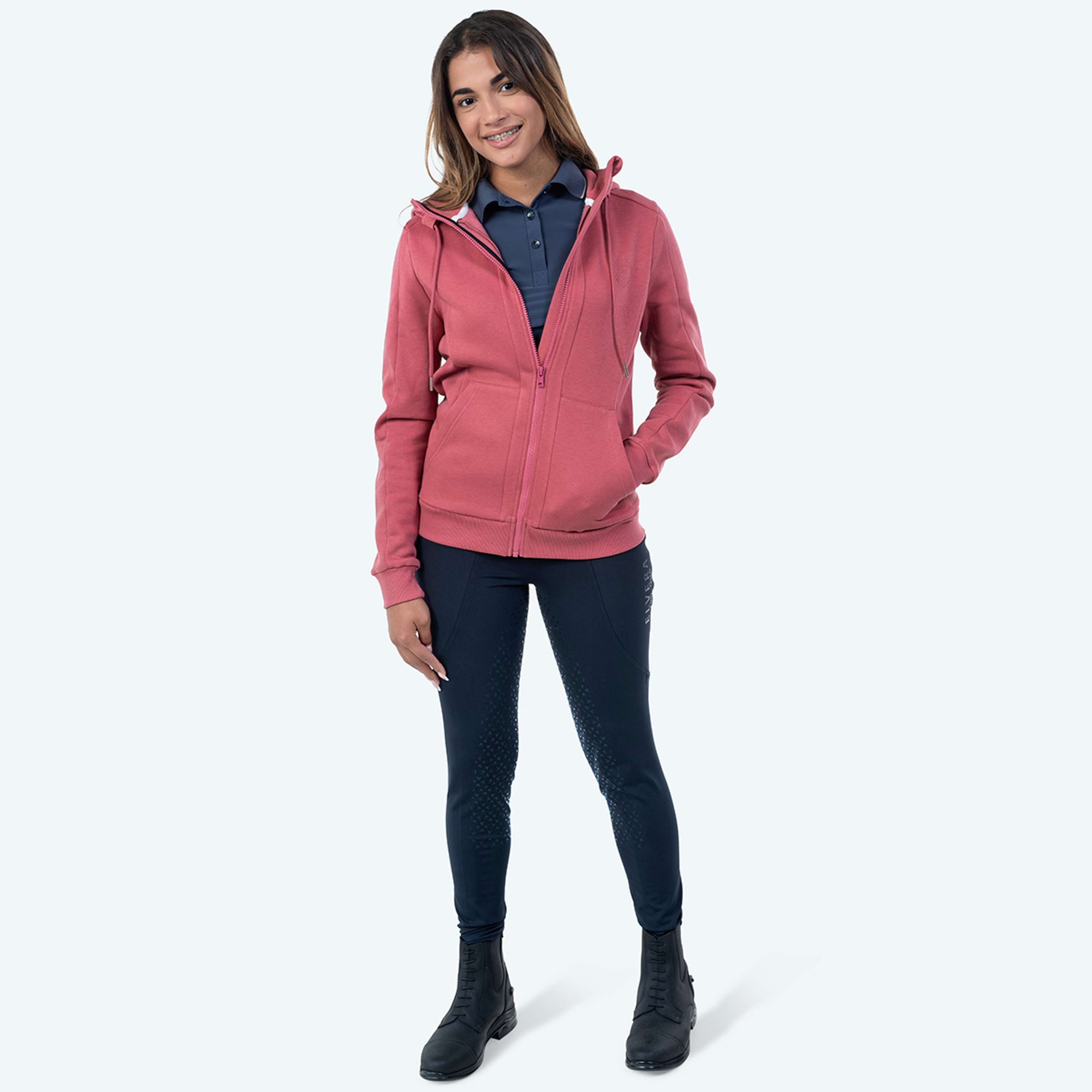 Elvera Equestrian Sudadera con capucha y cremallera EEValera Mauve Wood