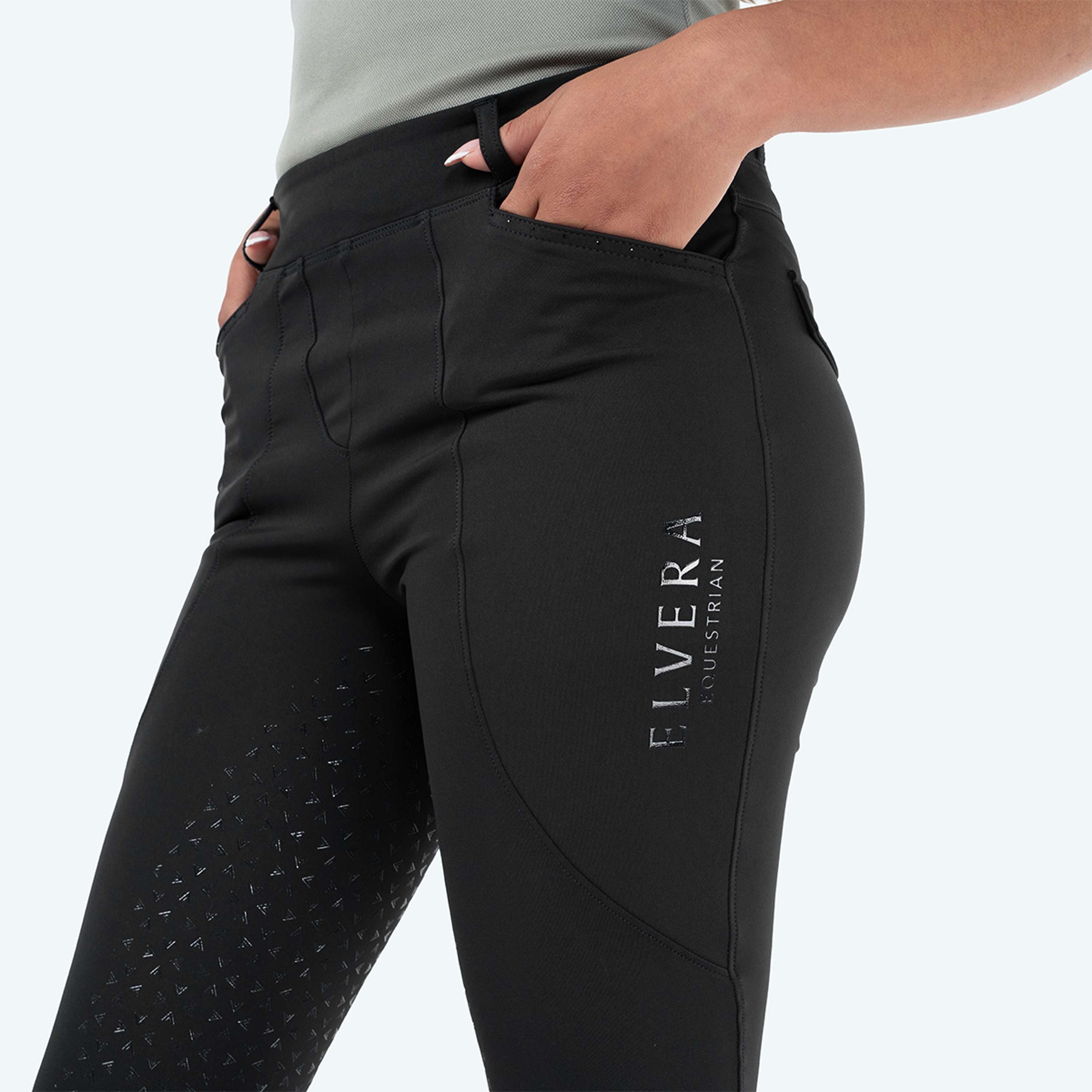 Elvera Equestrian Legging de Equitación Motion Bling Solid Black