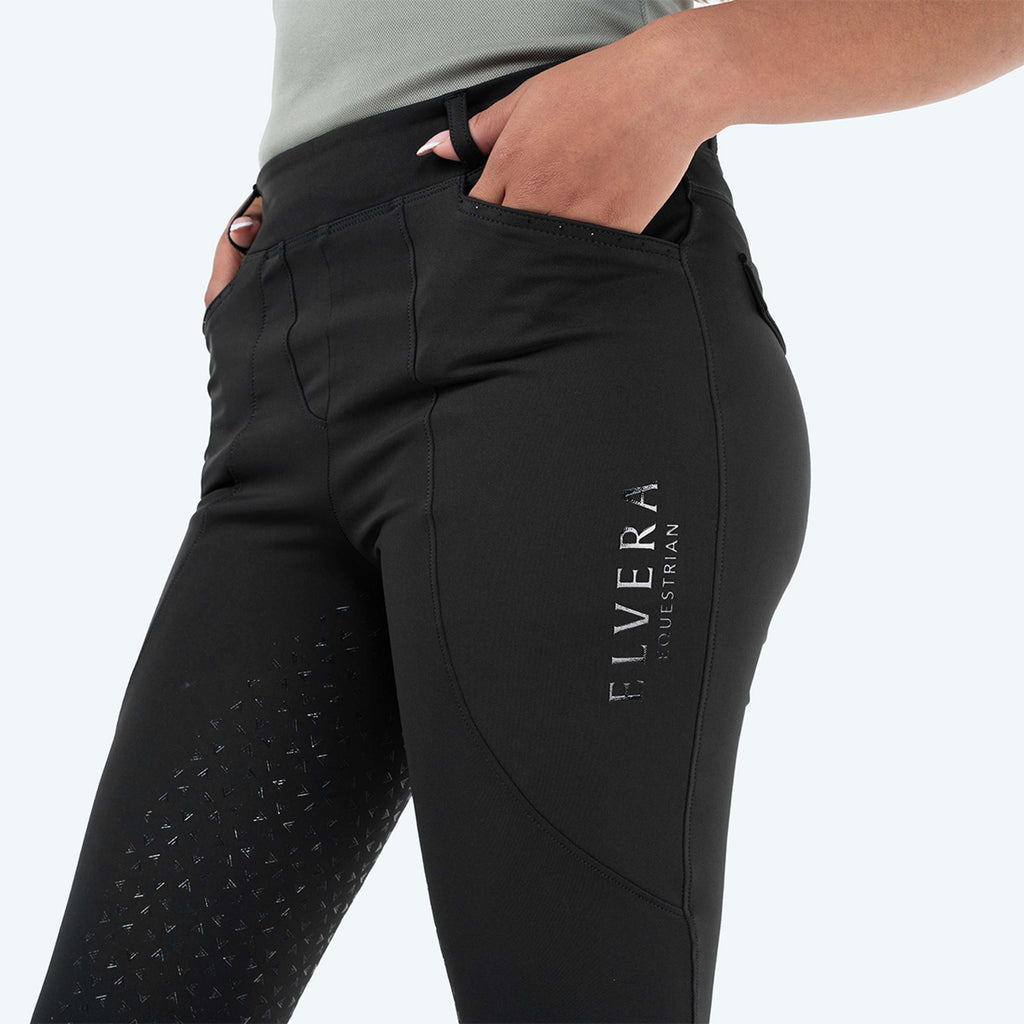 Elvera Equestrian Legging de Equitación Motion Bling Solid Black