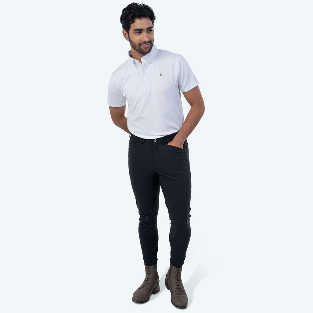 Elvera Equestrian Pantalón de Equitación Dual Core Pro Half Seat Hombres Negro