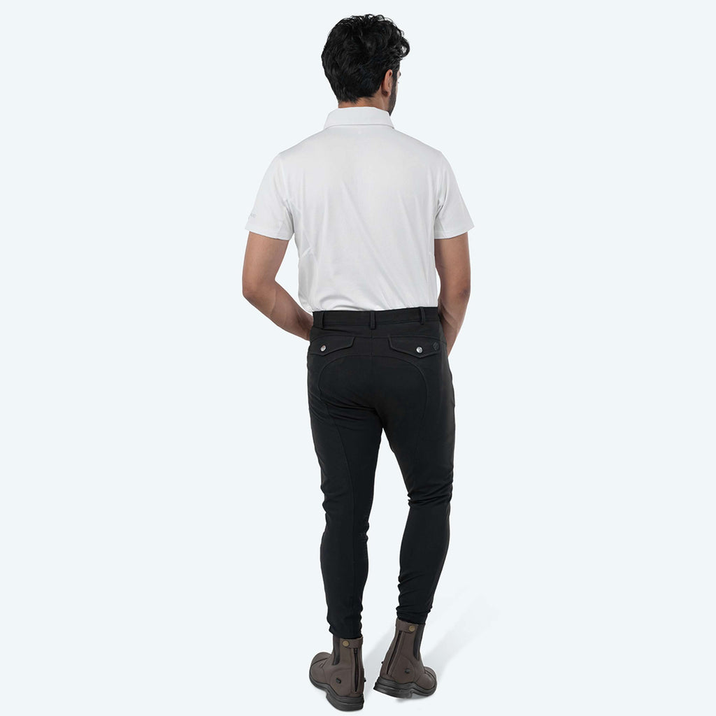 Elvera Equestrian Pantalón de Equitación Dual Core Pro Half Seat Hombres Negro