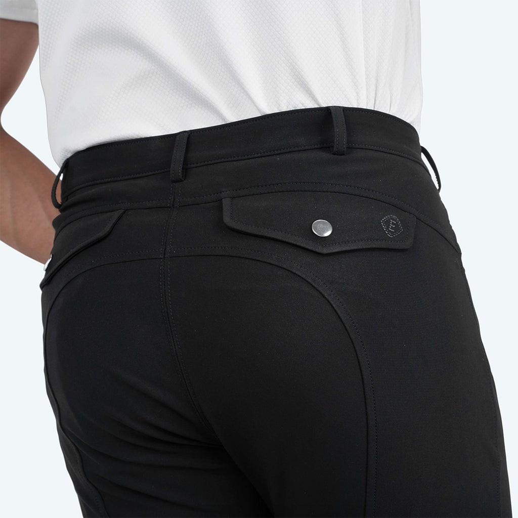 Elvera Equestrian Pantalón de Equitación Dual Core Pro Half Seat Hombres Negro