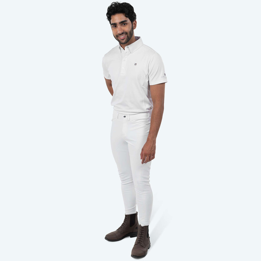Elvera Equestrian Pantalón de Equitación Sensitive Pro Half Seat Hombres Blanco