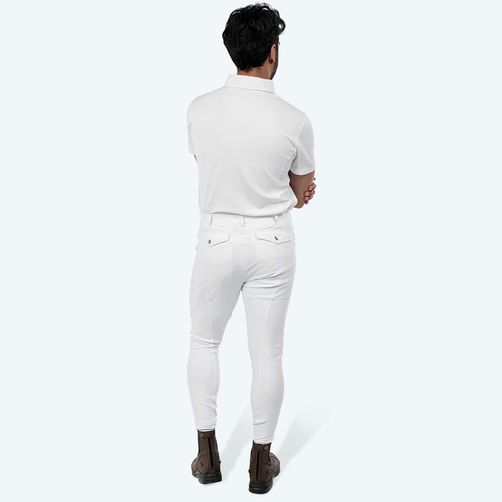 Elvera Equestrian Pantalón de Equitación Sensitive Pro Half Seat Hombres Blanco