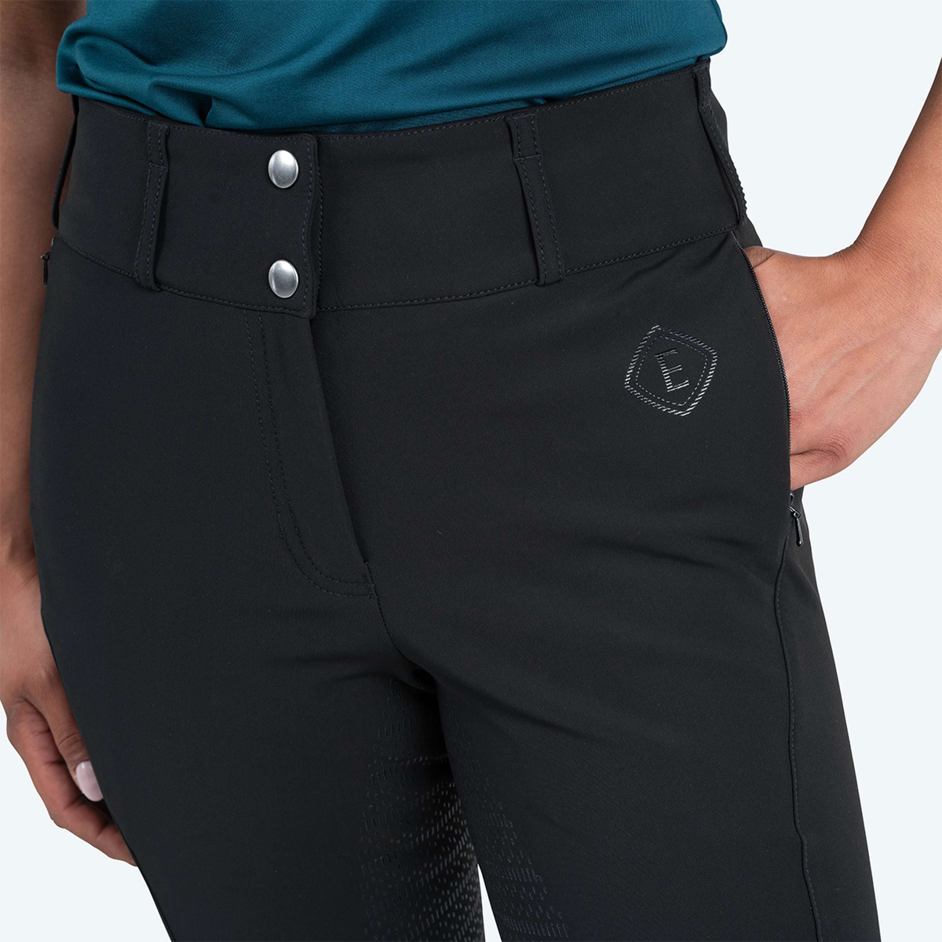 Elvera Equestrian Pantalón de Equitación Dual Core Pro Negro