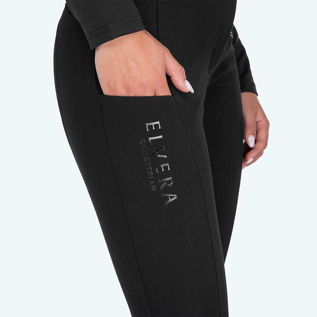 Elvera Equestrian Pantalón de Equitación Dual Core Pro Half Seat Negro