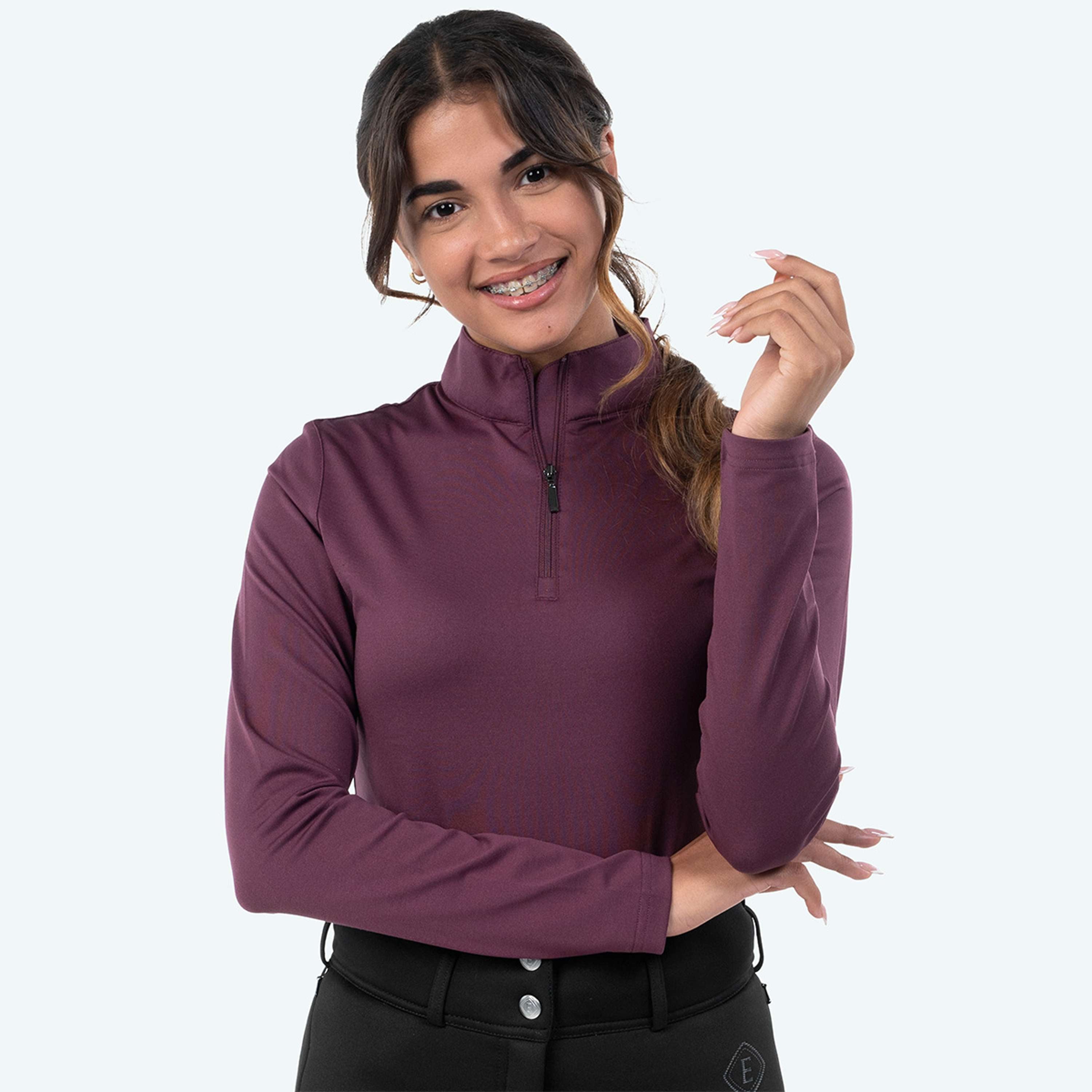 Elvera Equestrian Camiseta de entrenamiento EEChanel Aubergine