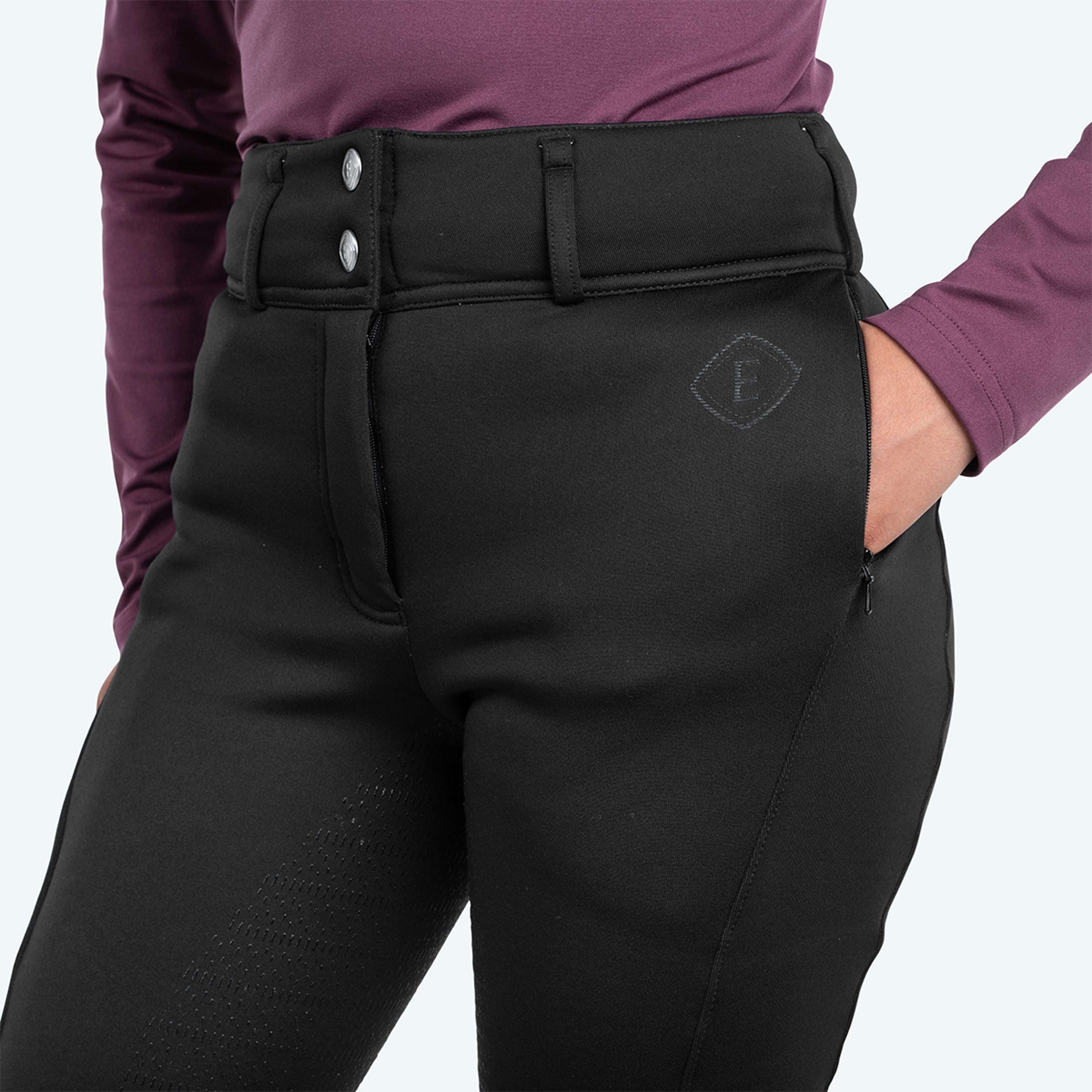 Elvera Equestrian Pantalón de Equitación Teddy Winter Pro Negro