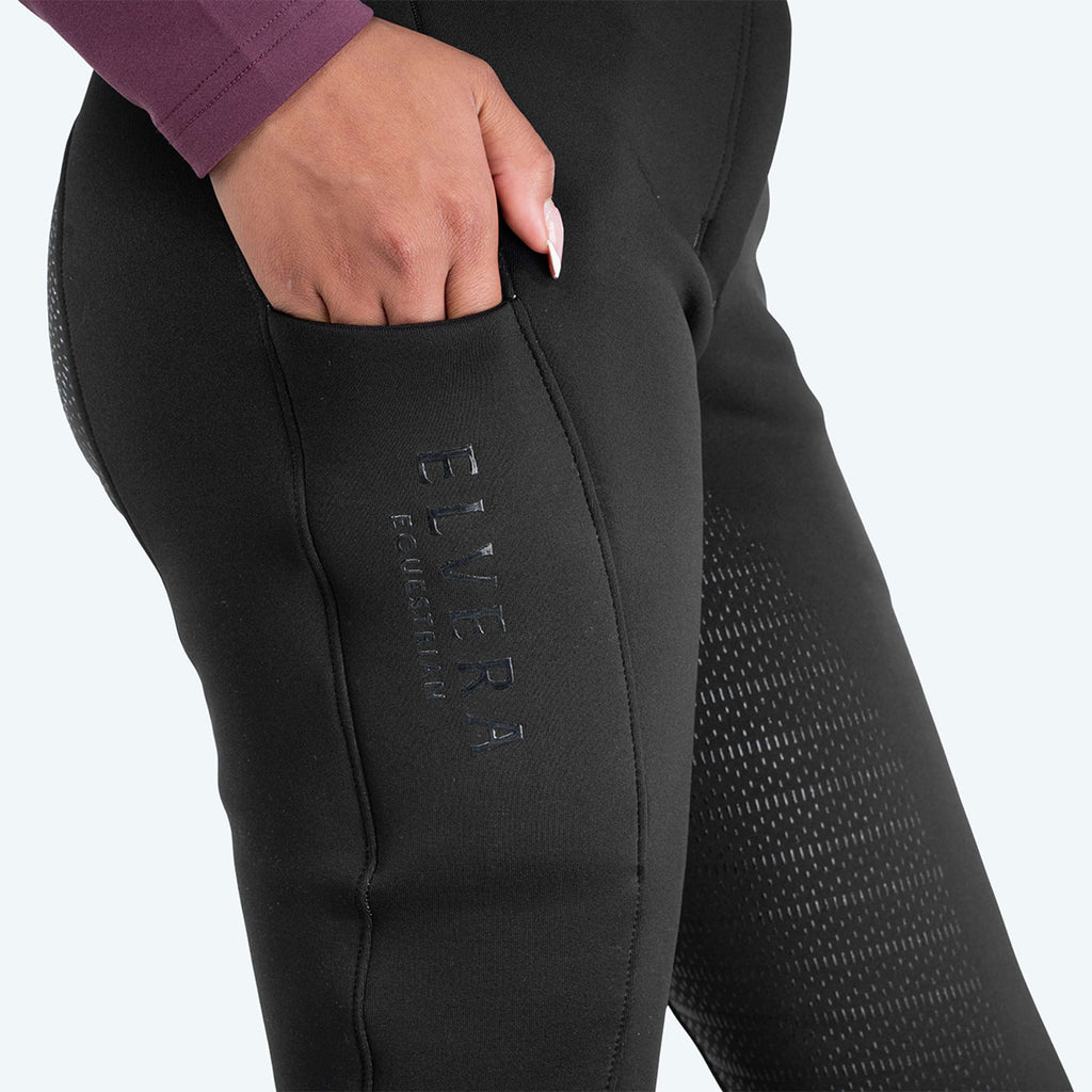 Elvera Equestrian Pantalón de Equitación Teddy Winter Pro Negro
