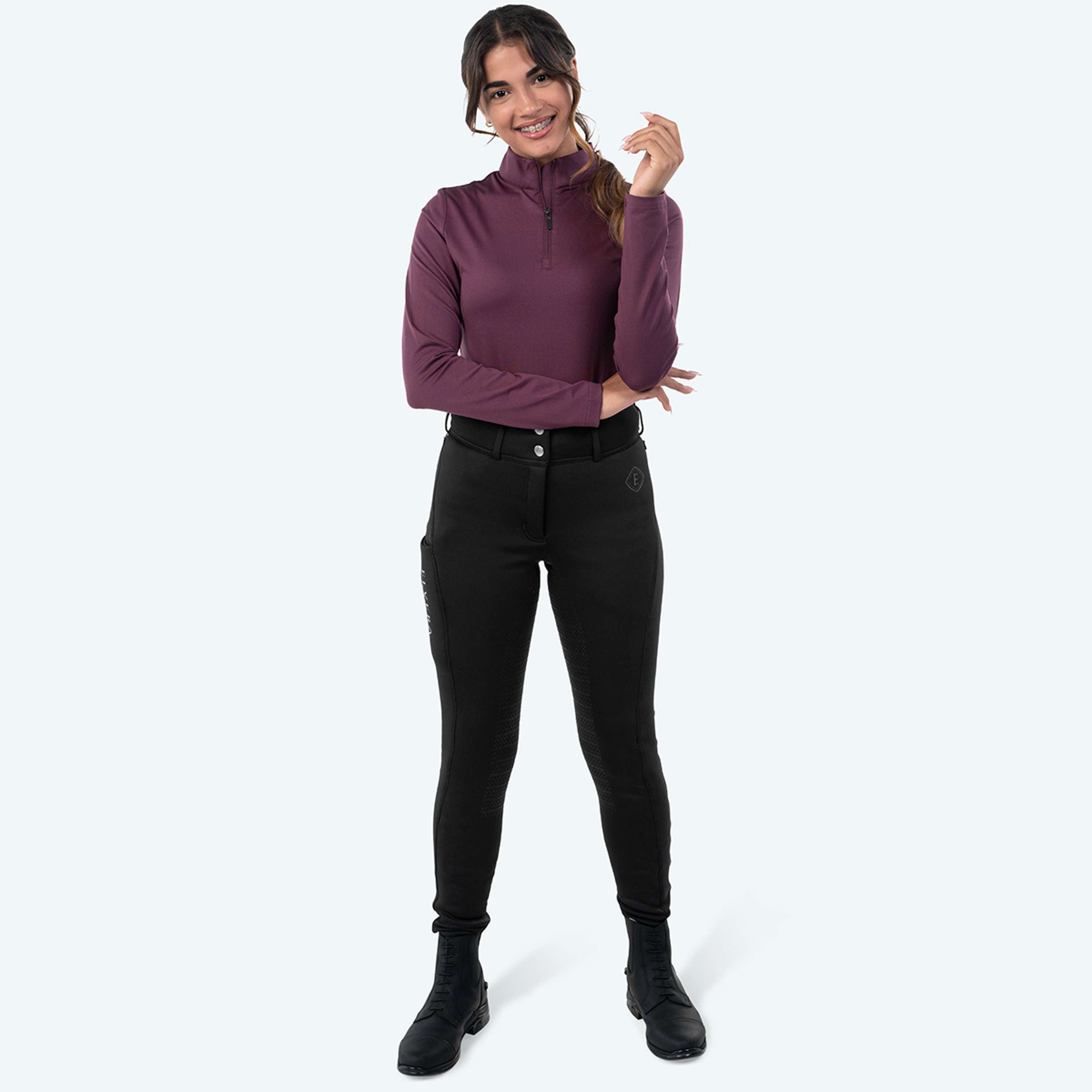 Elvera Equestrian Pantalón de Equitación Teddy Winter Pro Negro