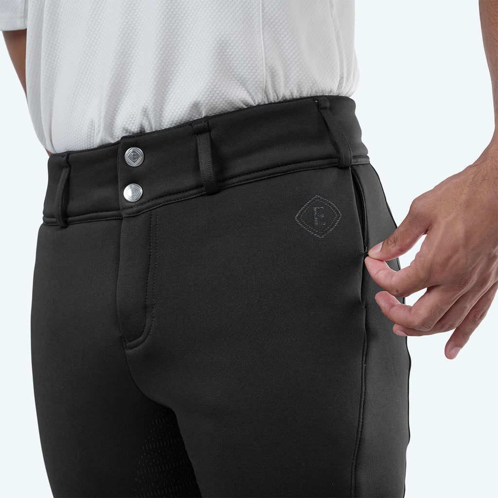 Elvera Equestrian Pantalón de Equitación Teddy Winter Pro Hombres Negro