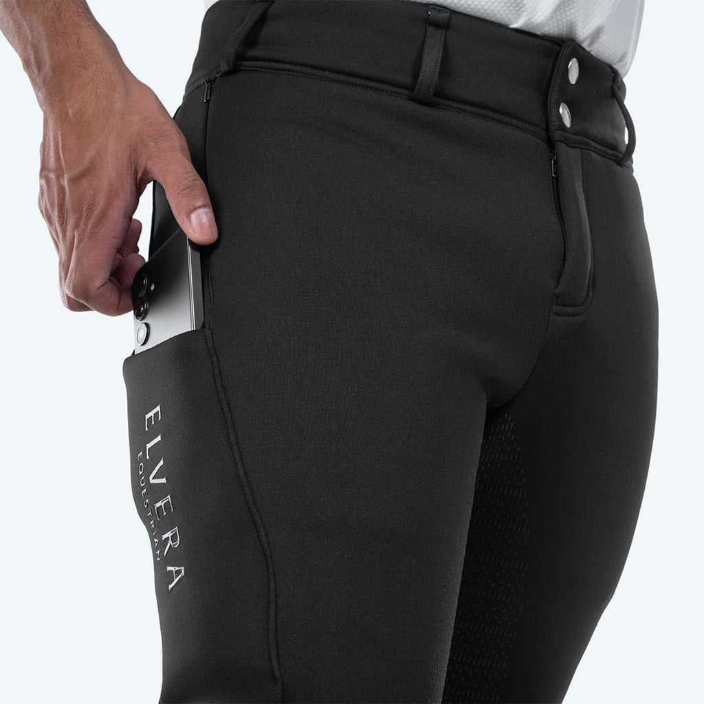 Elvera Equestrian Pantalón de Equitación Teddy Winter Pro Hombres Negro