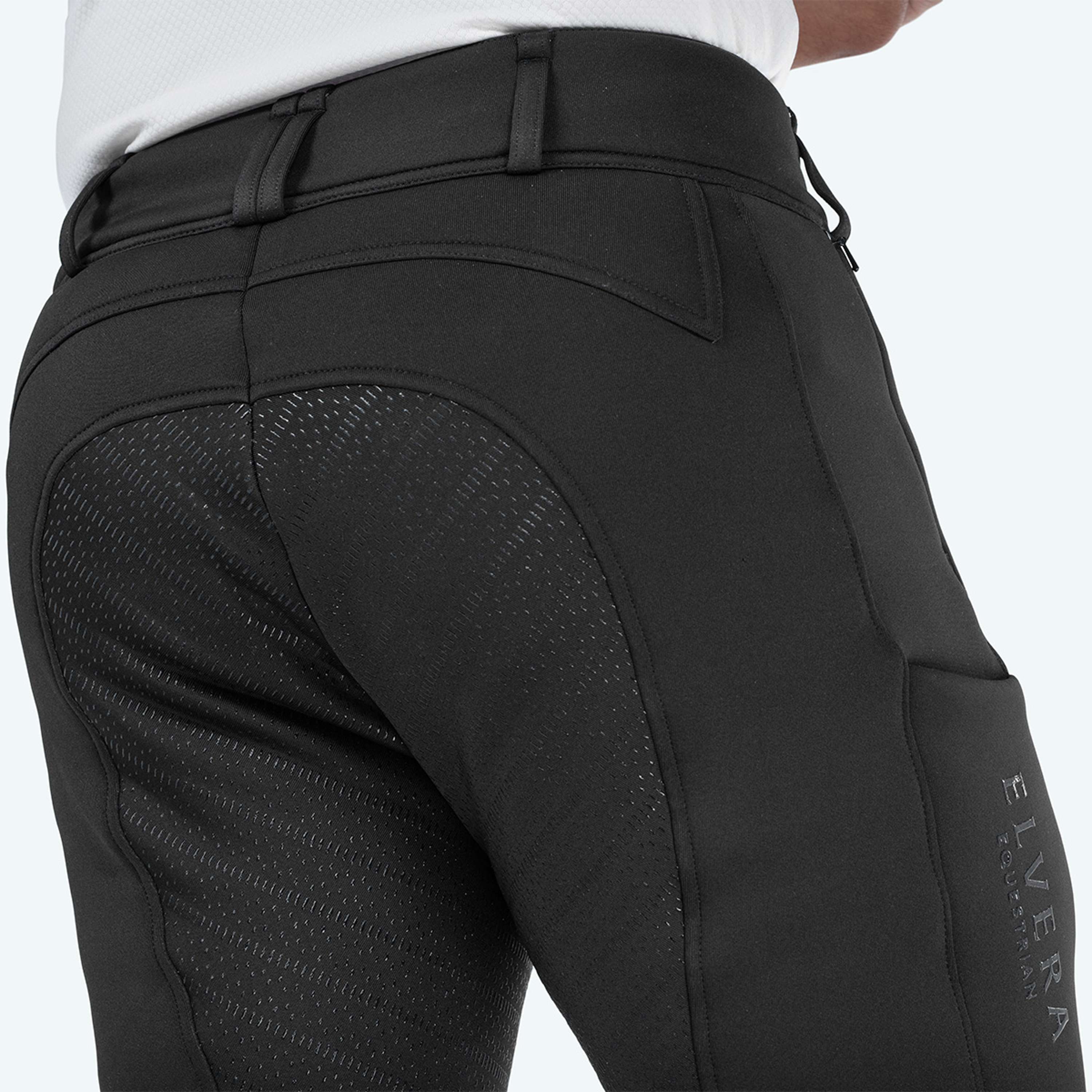 Elvera Equestrian Pantalón de Equitación Teddy Winter Pro Hombres Negro