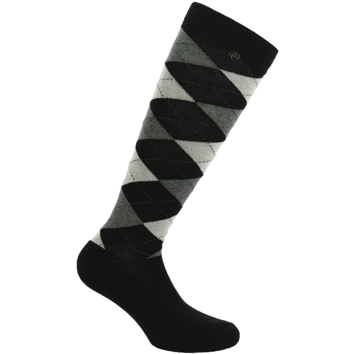 EQUITHÈME Calcetines de Equitación Argyle Negro/Ecru