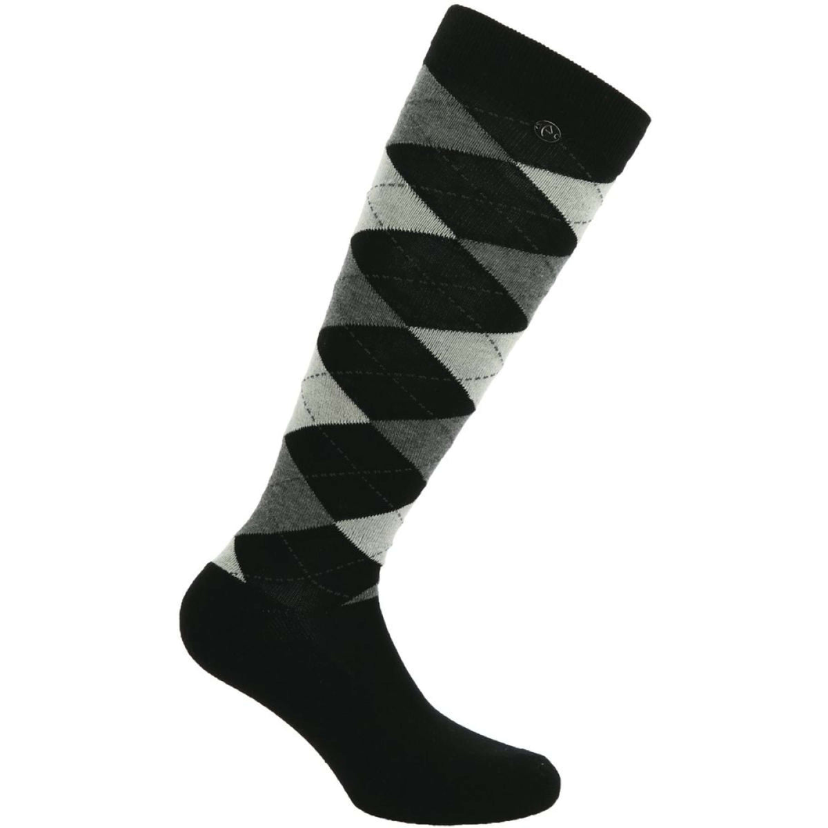 EQUITHÈME Calcetines de Equitación Argyle Negro/Ecru