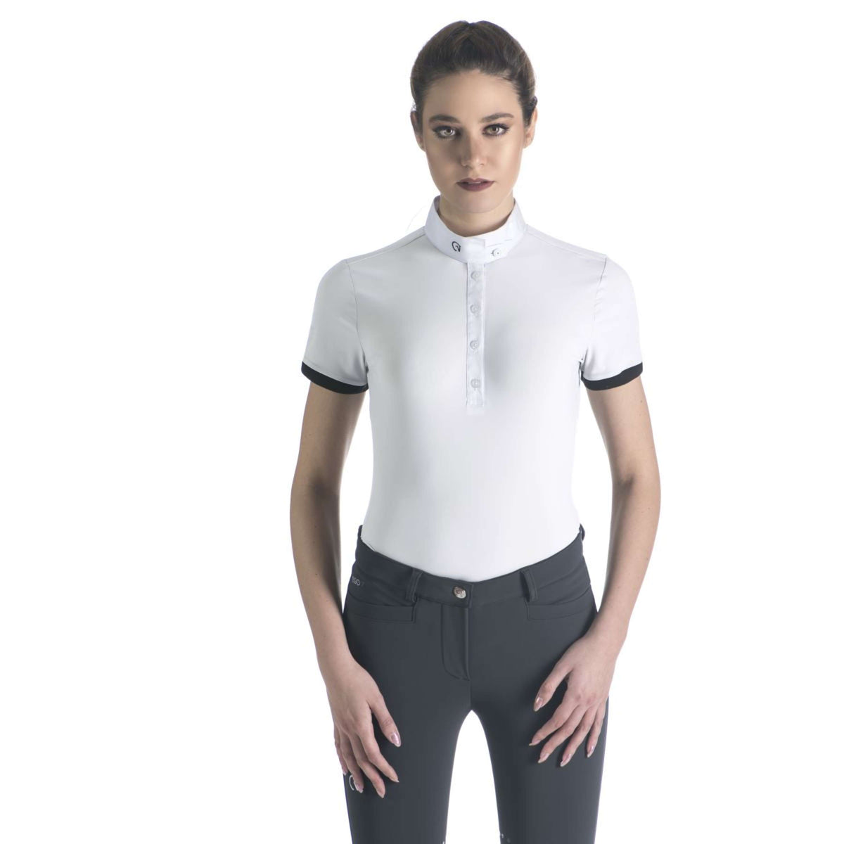 Ego7 Camiseta de Competición Polo Mangas Cortas Blanco