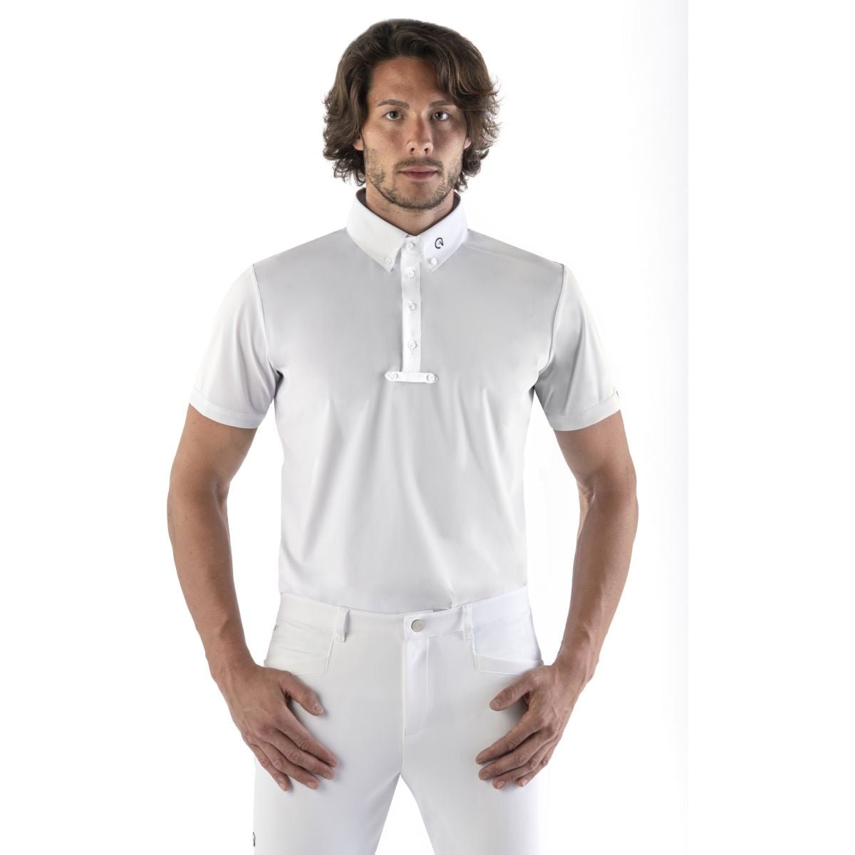 Ego7 Camiseta de Competición Mangas Cortas Hombre Blanco
