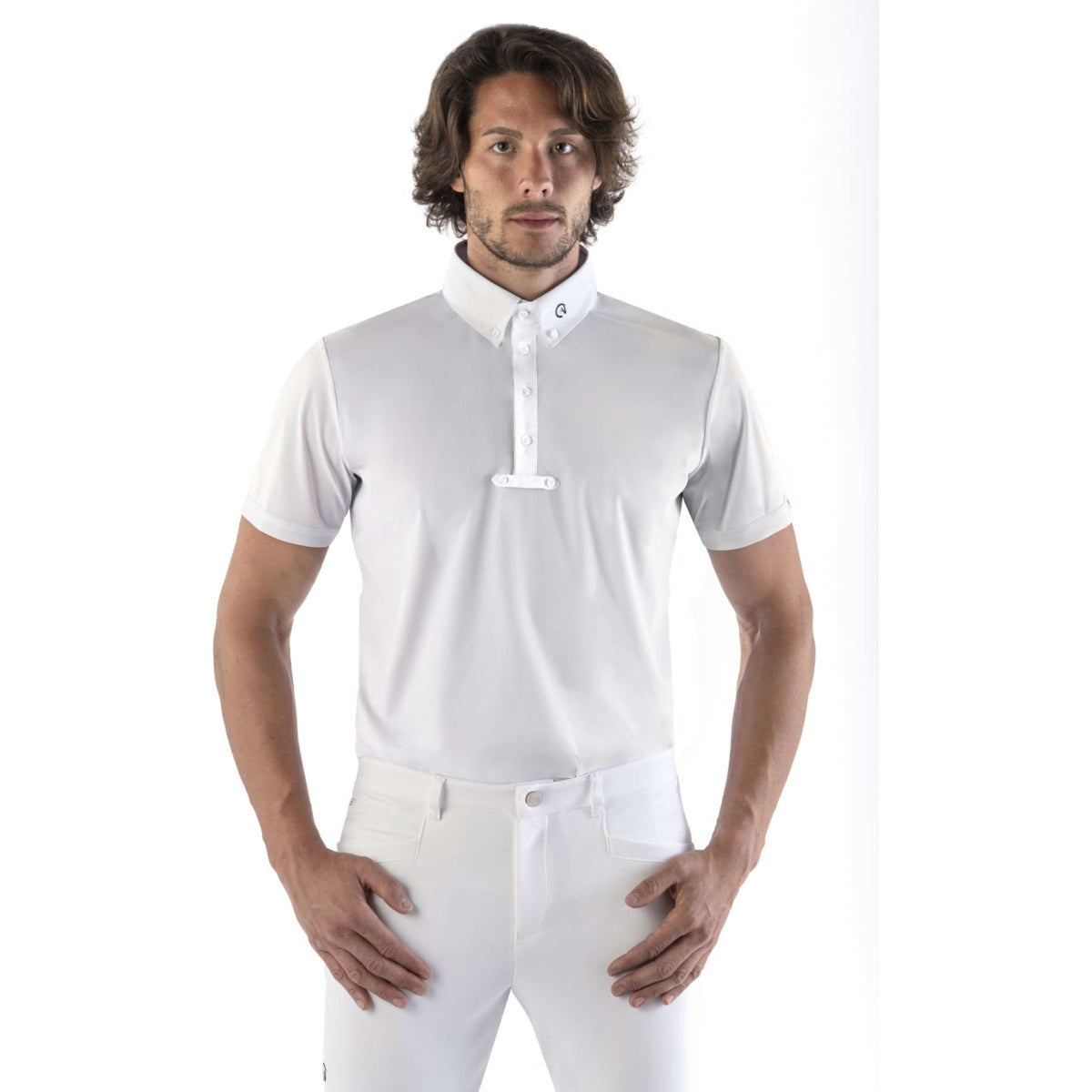 Ego7 Camiseta de Competición Mangas Cortas Hombre Blanco
