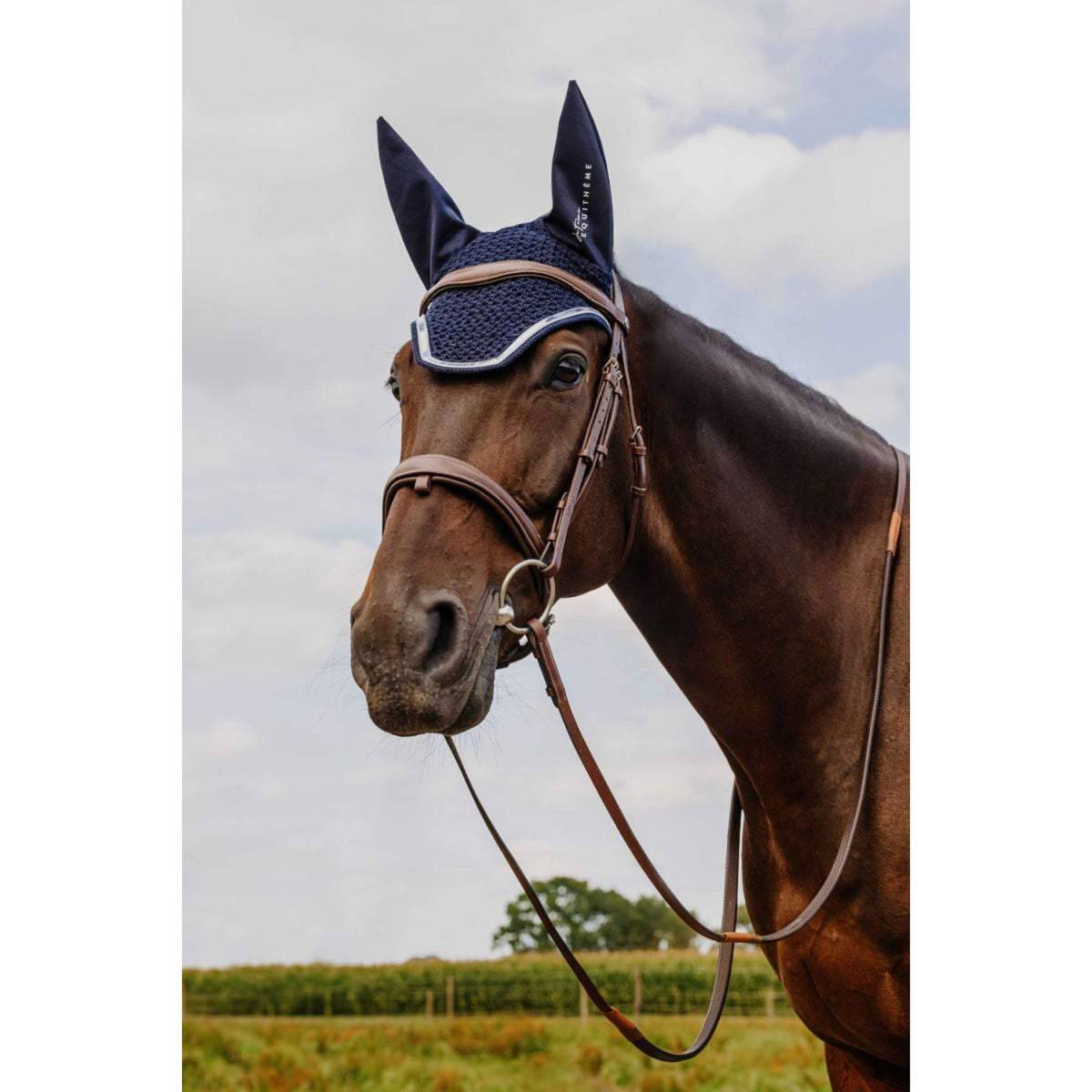 EQUITHÈME Bonete para Orejas Je Taime Mirror Azul