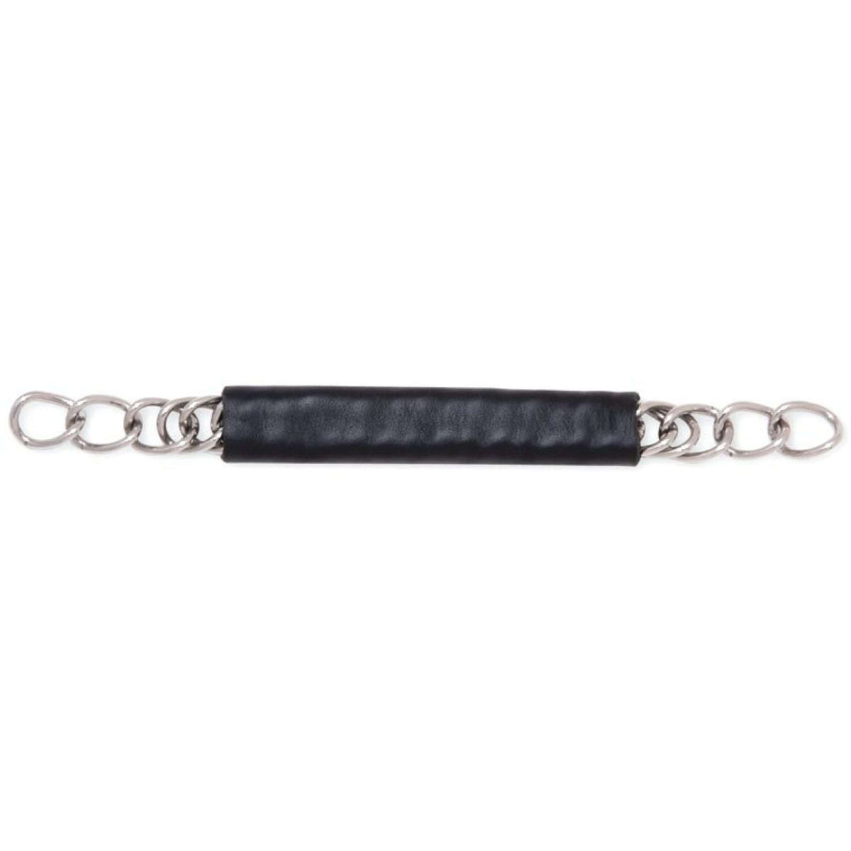 Metalab Cadena barbada con Cuero Negro
