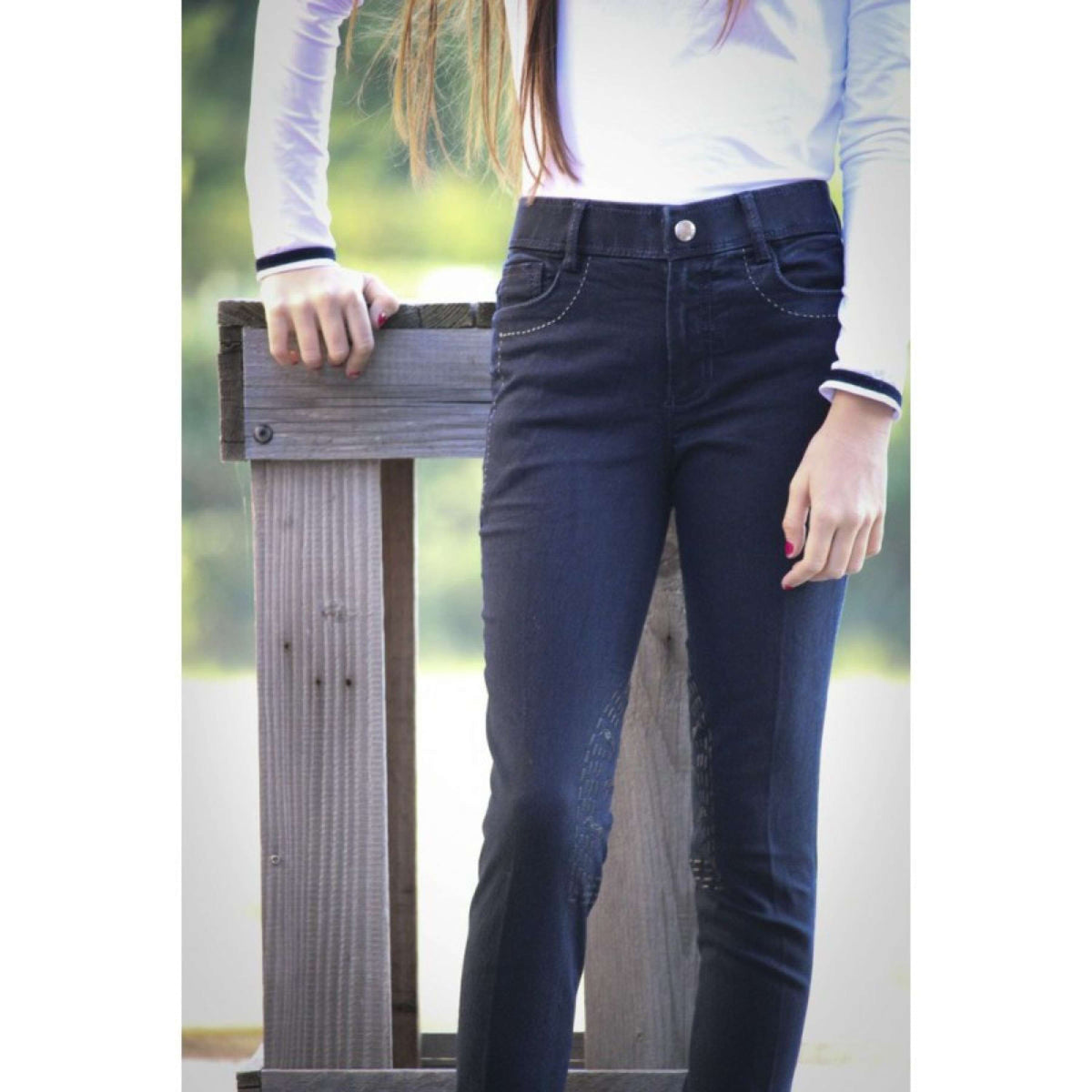 Pénélope Pantalón de Equitación Jeans Niños Denim Oscuro