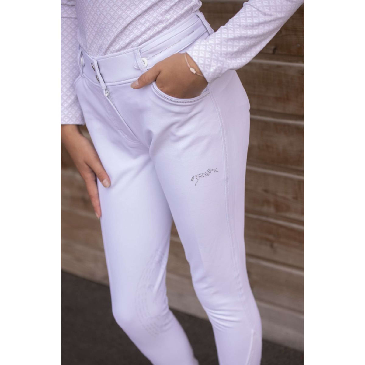 Pénélope Pantalón de Equitación Elegance Mujer Blanco