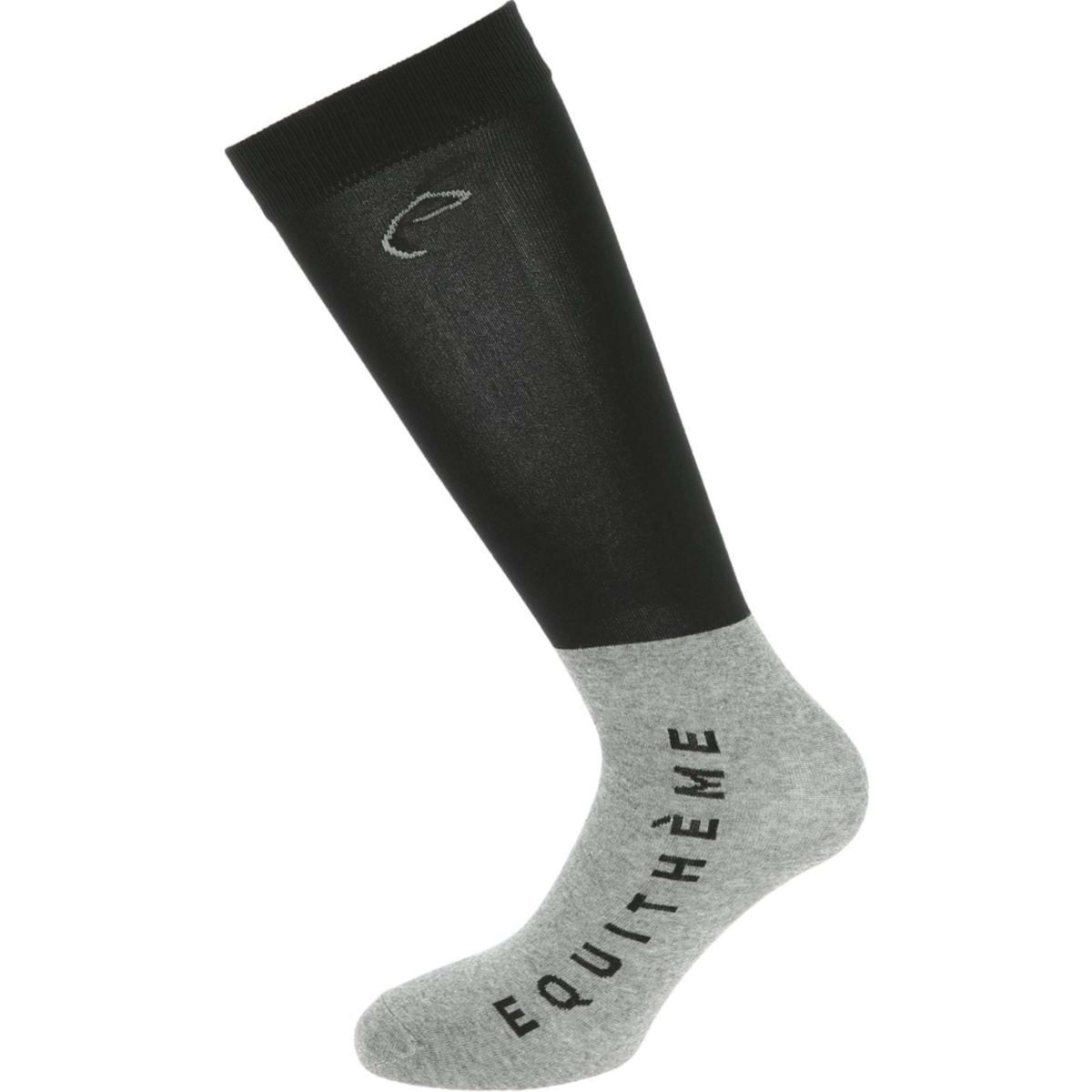 EQUITHÈME Calcetines de Equitación Compet Negro Gris
