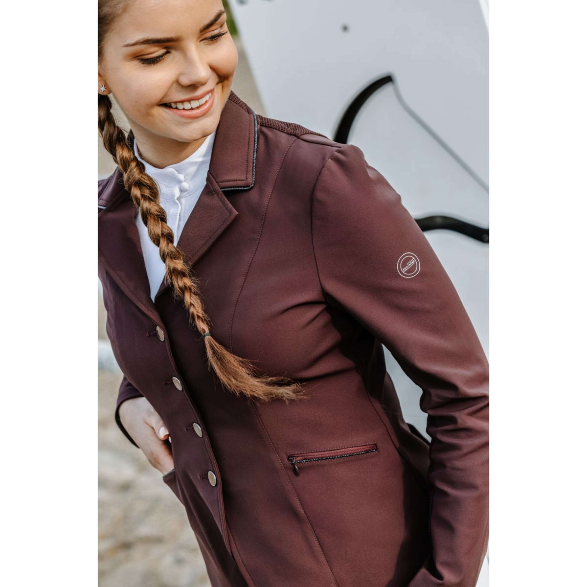 EQUITHÈME Chaqueta de Competición Oliva Bordeaux