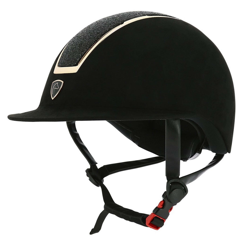 EQUITHÈME Casco Glint Lamé Negro/Oro Rosa
