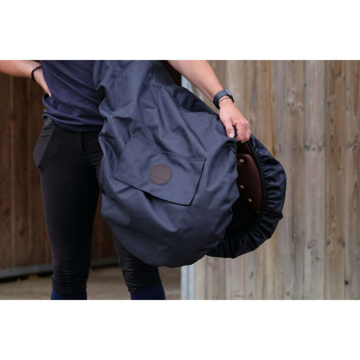 EQUITHÈME Funda de Sillín Premium Navy