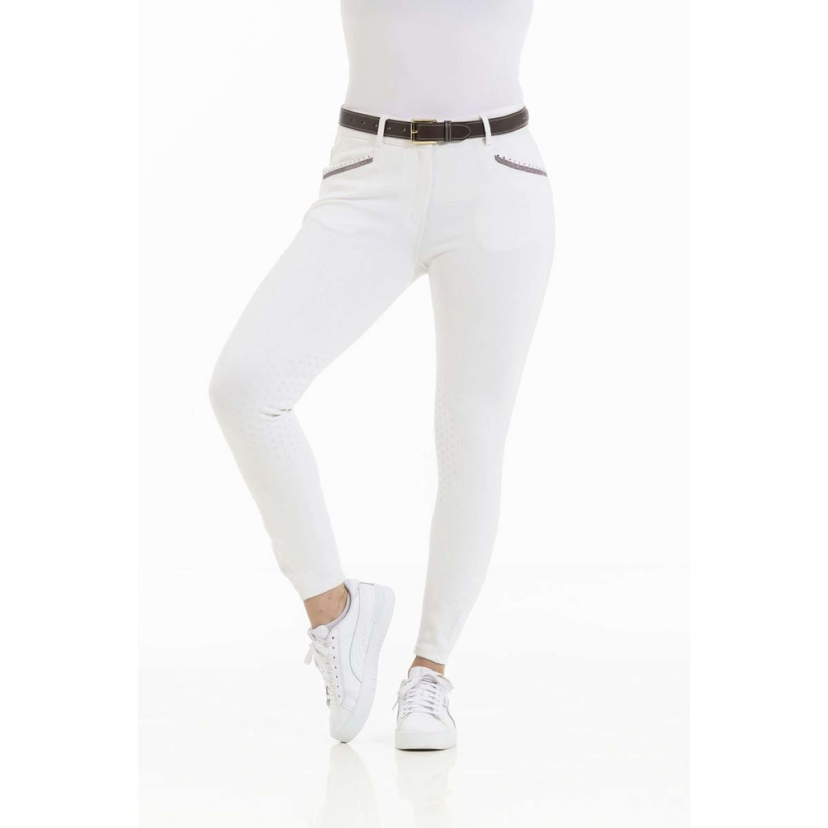 EQUITHÈME Pantalón de Equitación Kim Organic Cotton Blanco