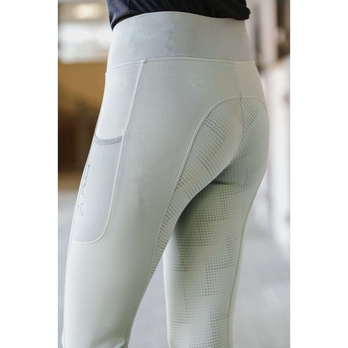 EQUITHÈME Legging de Equitación Flora Verde salvia