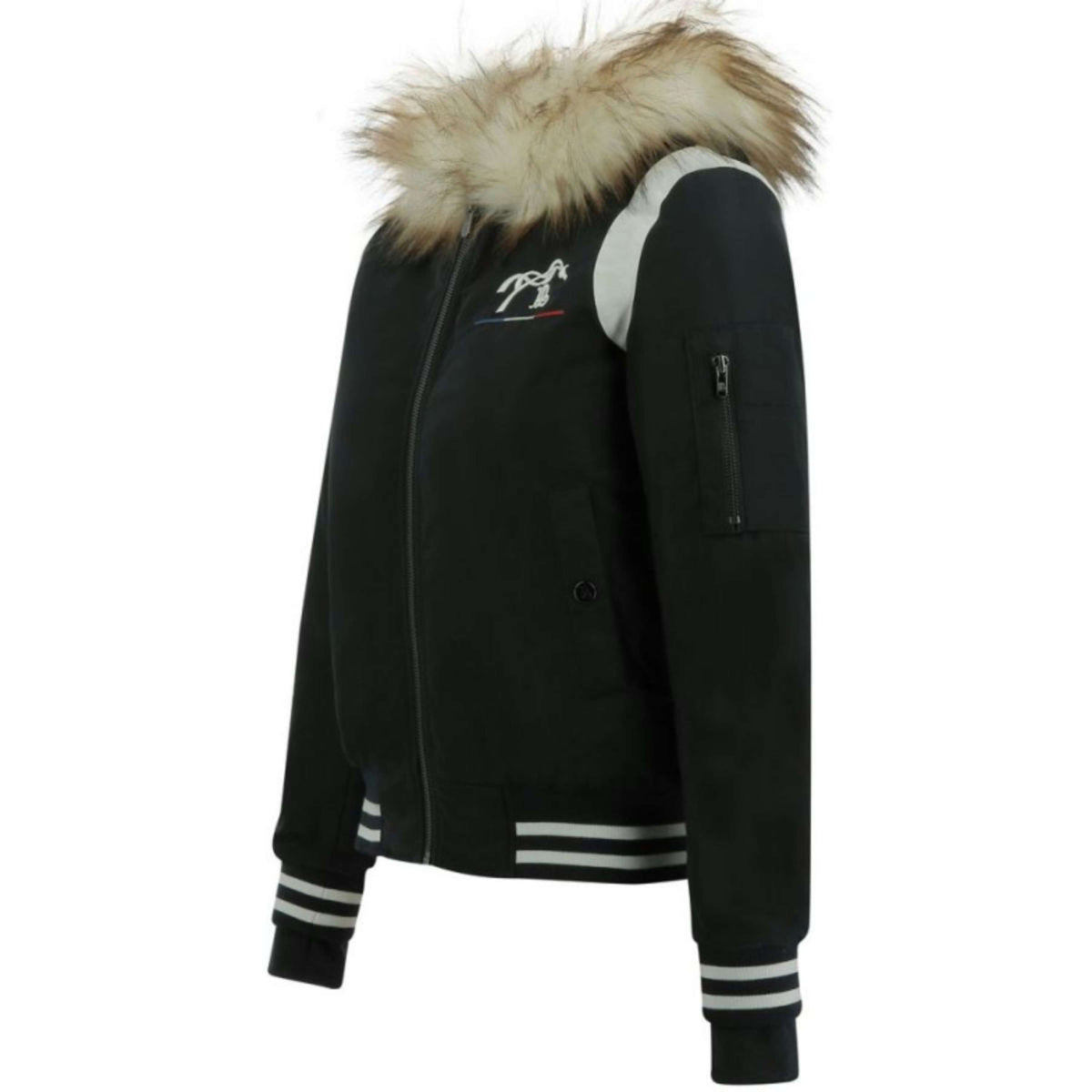 Pénélope Sudadera con capucha y cremallera Lyon University Azul marino/Blanco roto