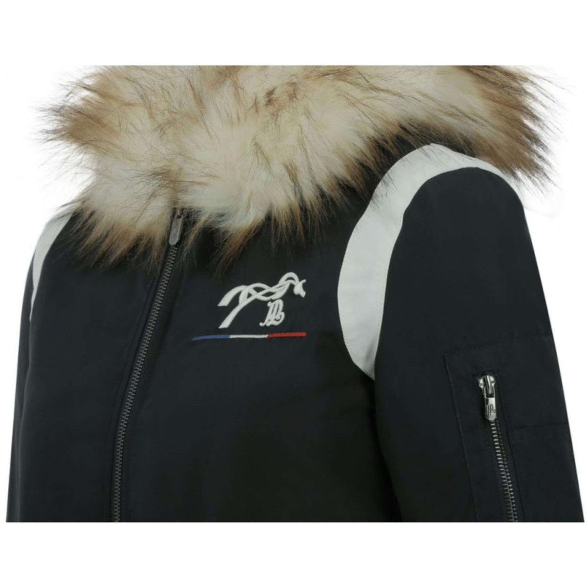 Pénélope Sudadera con capucha y cremallera Lyon University Azul marino/Blanco roto