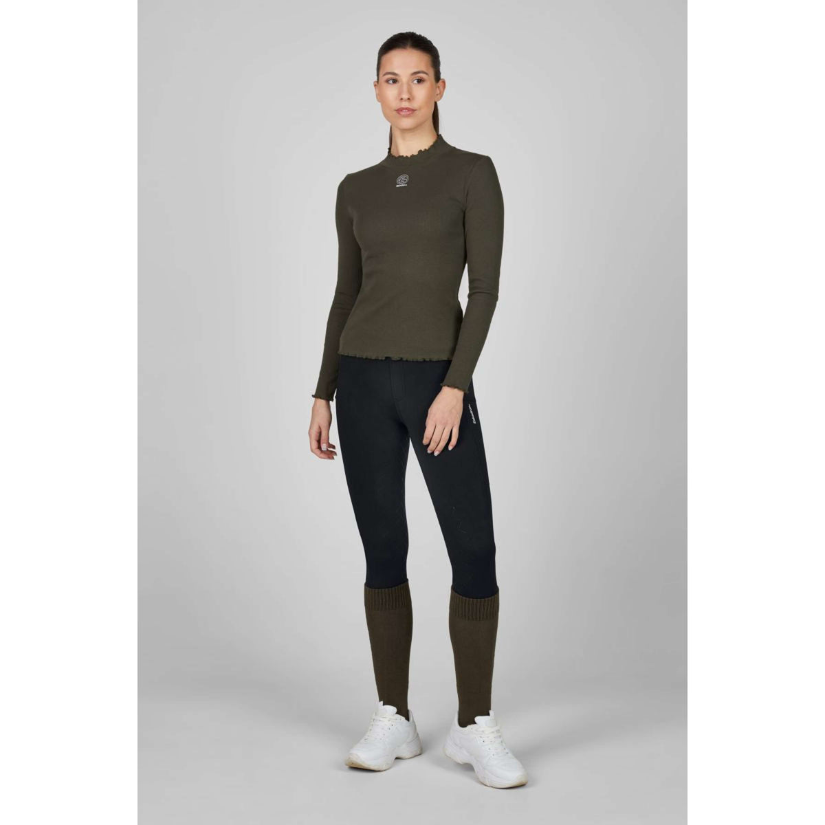 Eskadron T-Shirt Dynamics Turtleneck Rib Mangas Largas Olive