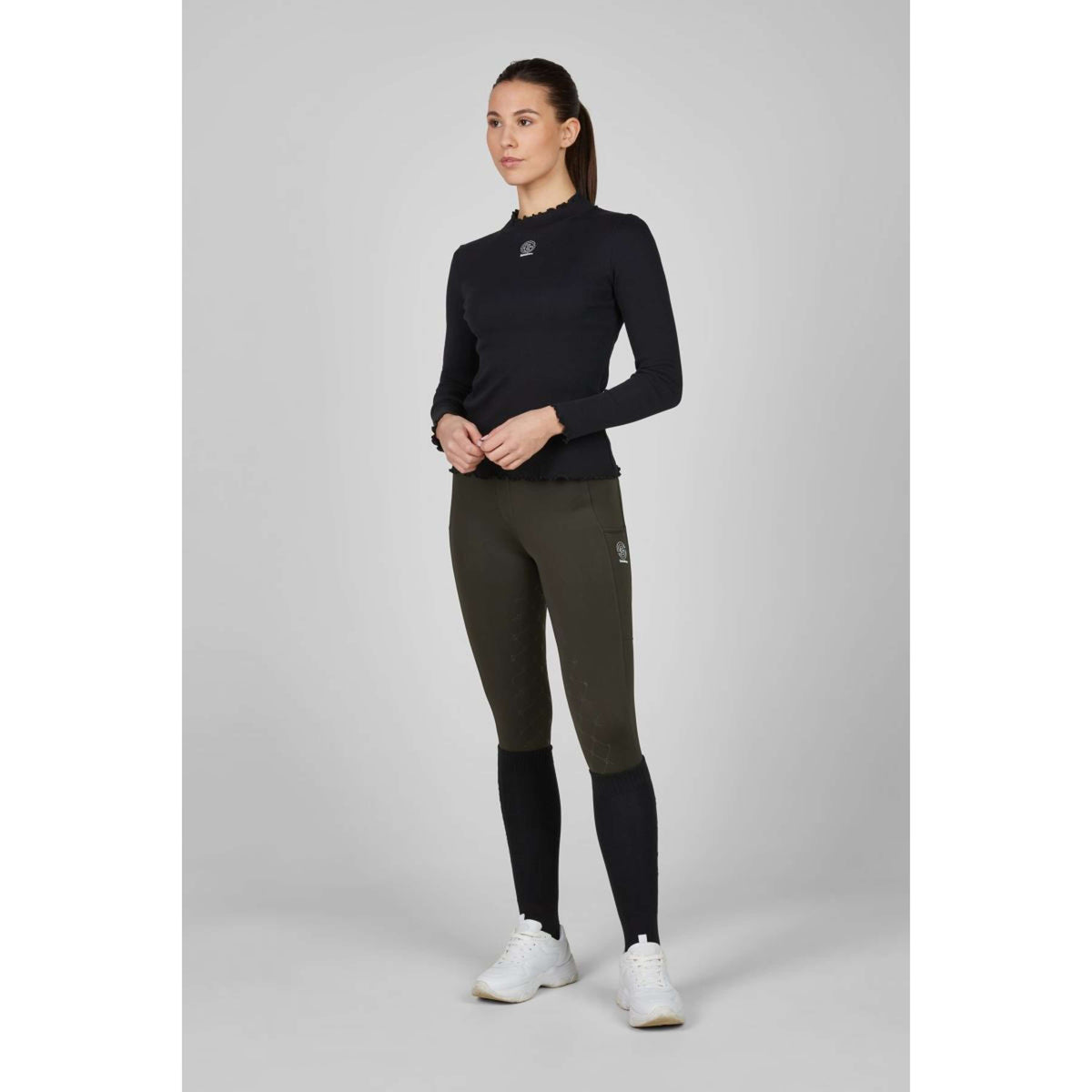 Eskadron T-Shirt Dynamics Turtleneck Rib Mangas Largas Negro