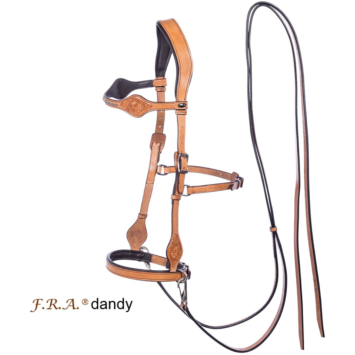 F.R.A. Brida sin Bocado Dandy Side Pull Rein Natural