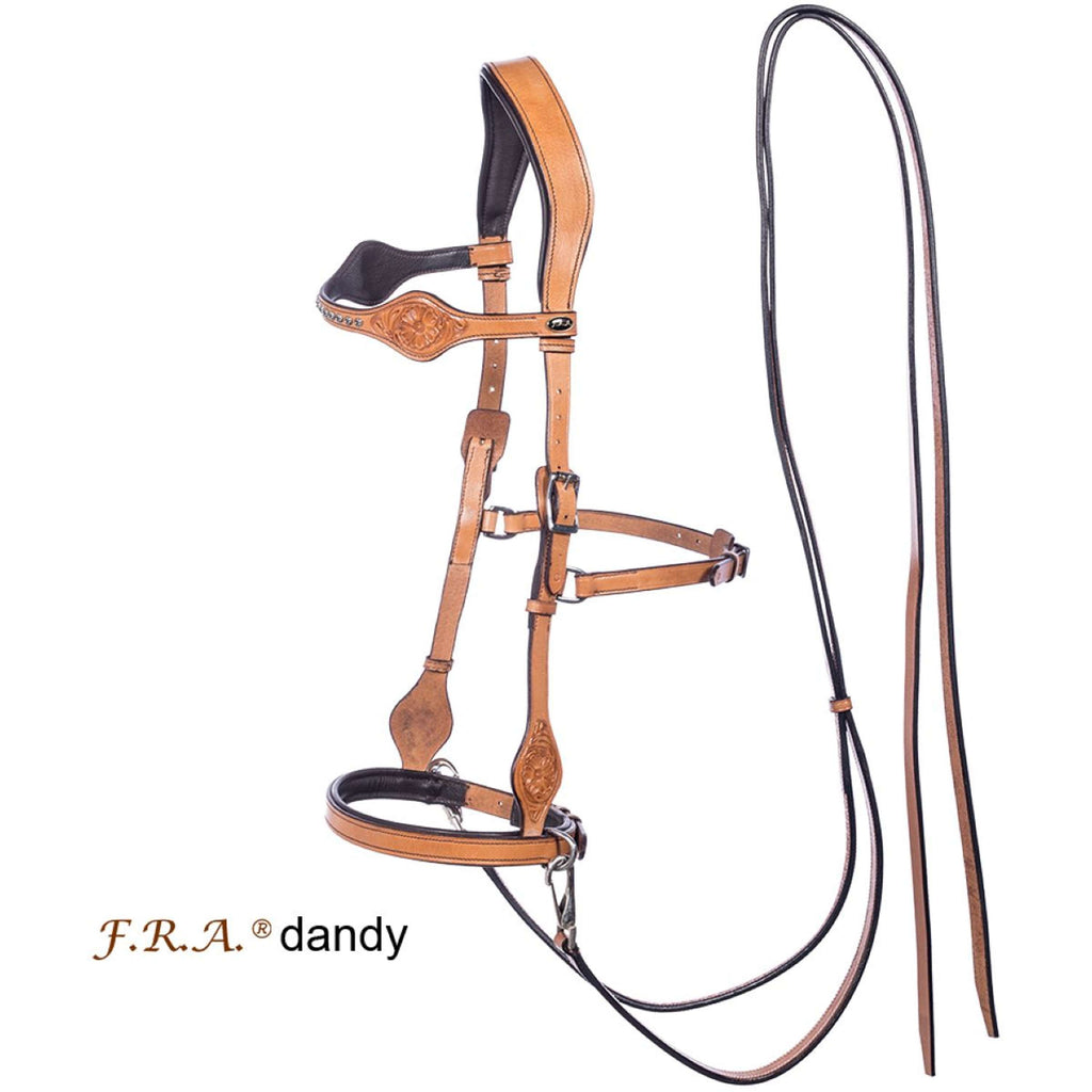 F.R.A. Brida sin Bocado Dandy Side Pull Rein Natural