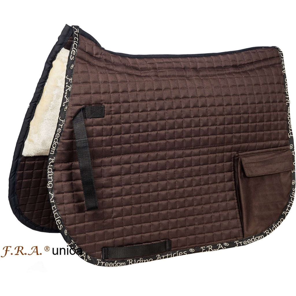 F.R.A. Manta de silla Unica con Bolsas para Silla de Montar Sin Árbol Marron