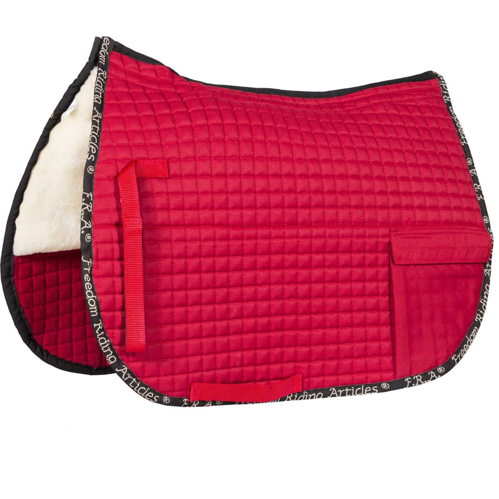 F.R.A. Manta de silla Unica con Bolsas para Silla de Montar Sin Árbol Rojo