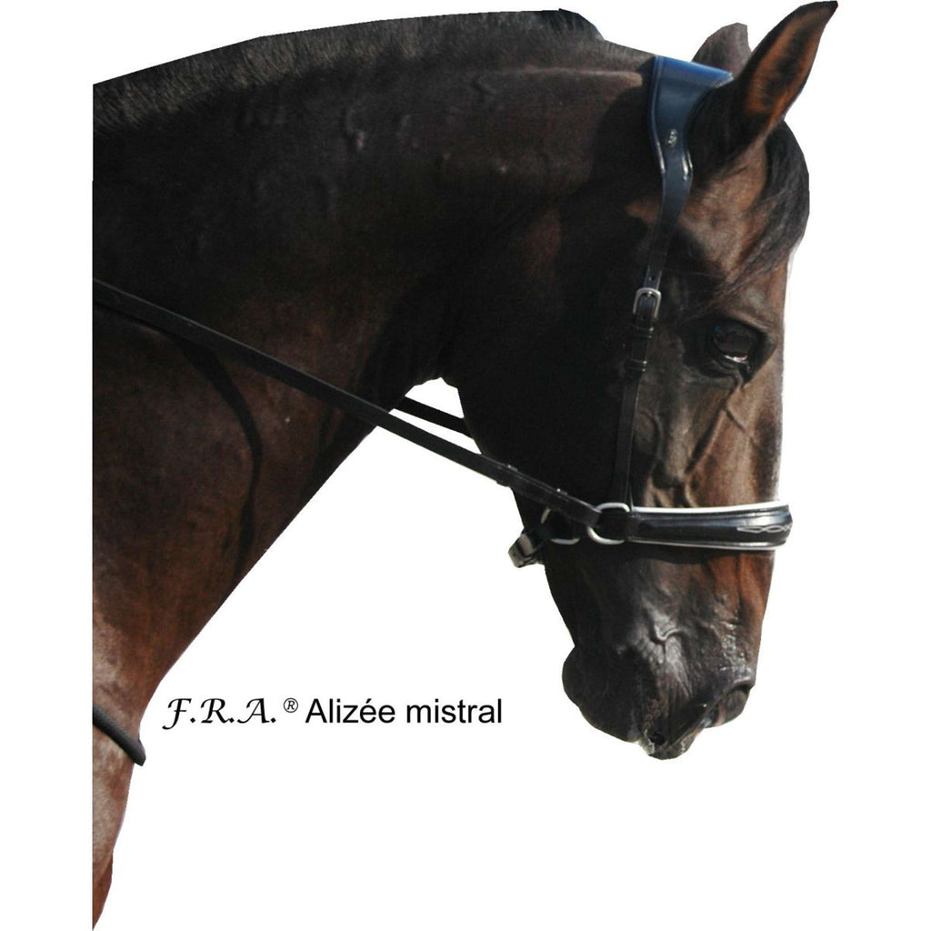 F.R.A. Brida sin Bocado Alizée Mistral Side Pull Rein in Goma Negro/Blanco